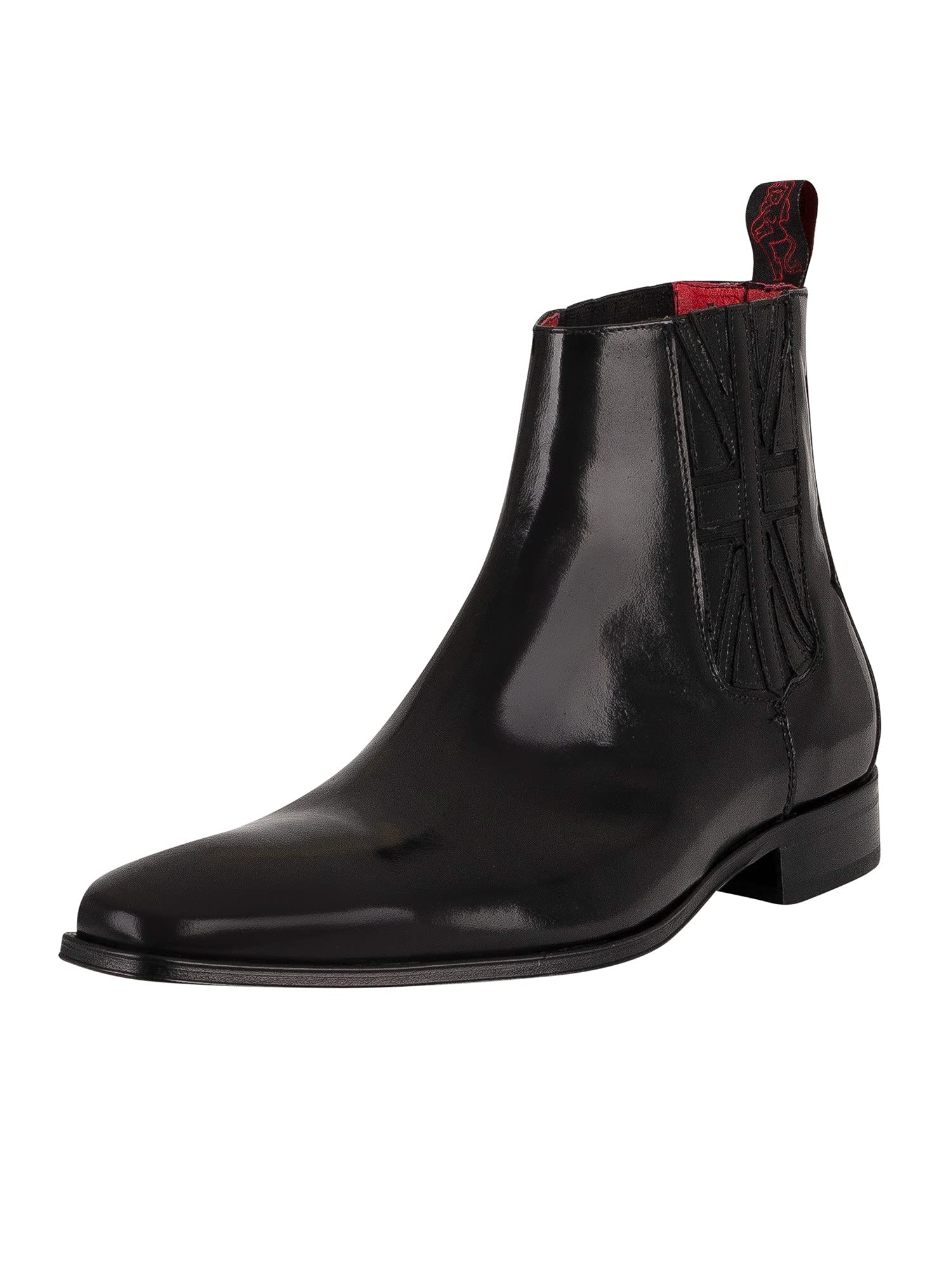 Jeffery West Men's Black Polished Leather Chelsea Boots - Stylish & Comfortable Dress Boots for Business, Casual & Night Out