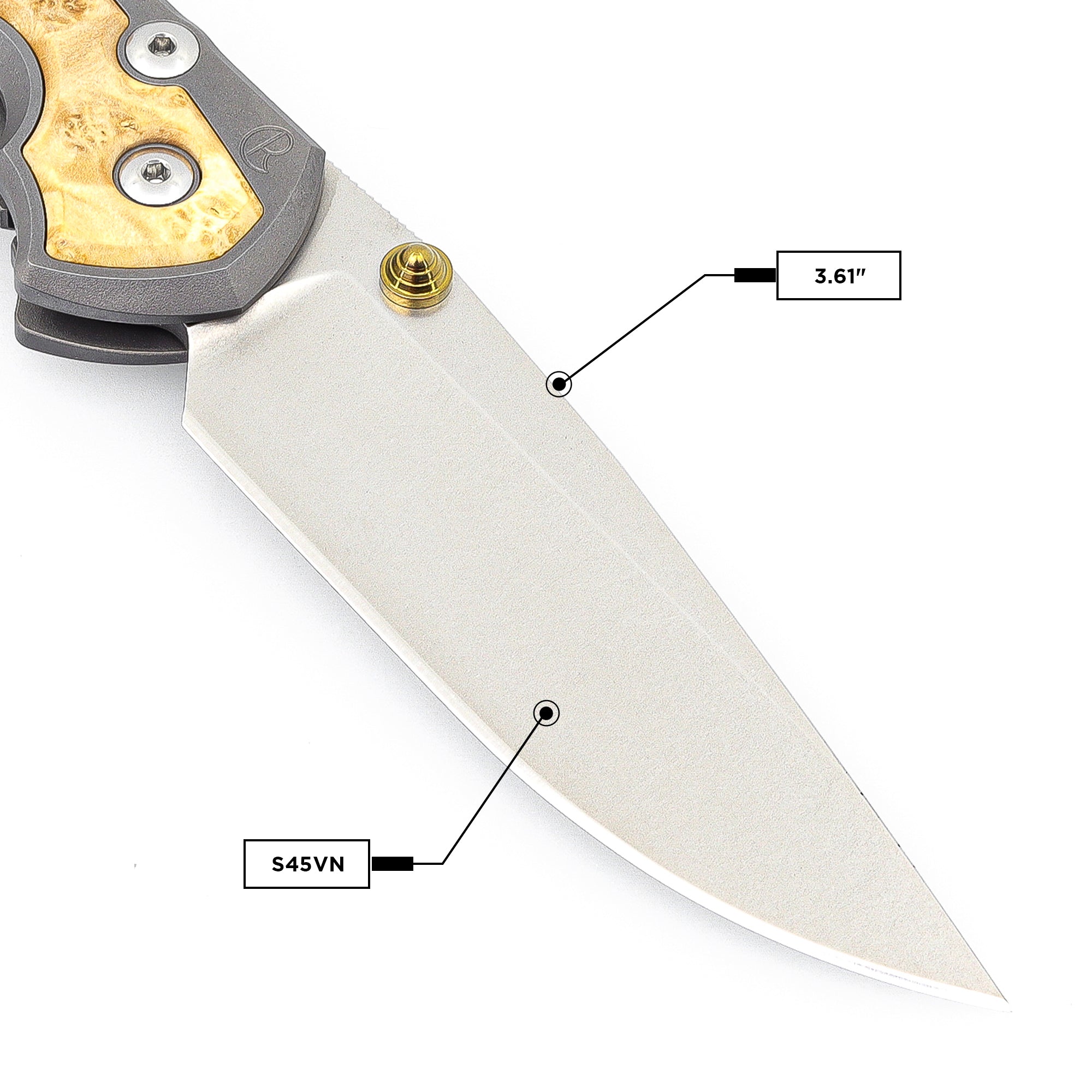 Chris Reeve Knives Large Sebenza 31 Left Hand Drop Point Plain Blade - Double Gold Lugs with Box Elder Inlay Handles - Premium EDC Folding Knife for Outdoor, Camping & Everyday Carry