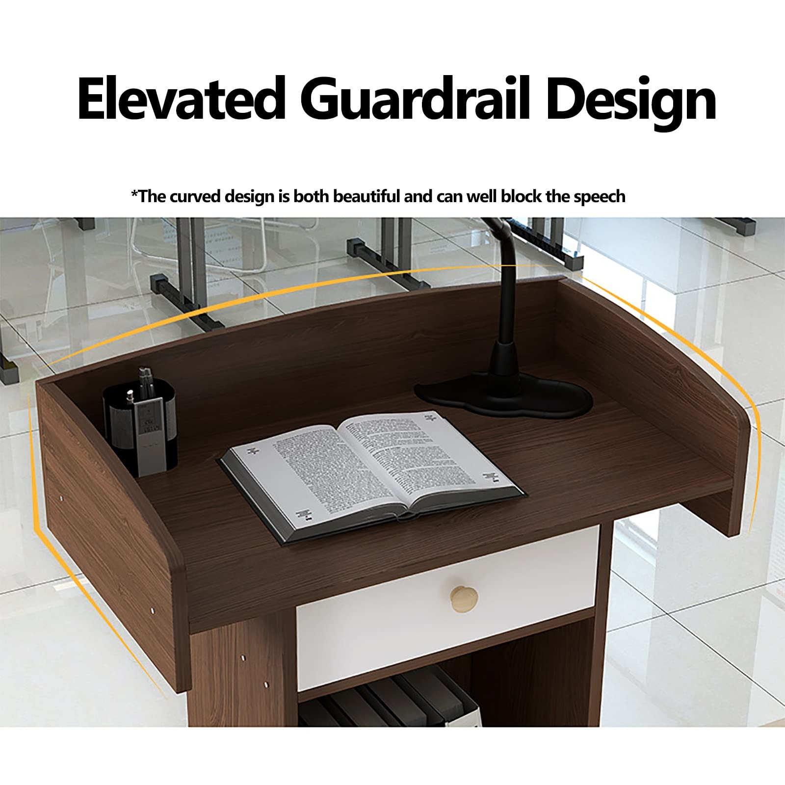 Wooden Lectern Podium Stand with Storage Shelf - Floor Standing Speaker Podium for Conference, Church, Wedding & Auditorium - Perfect for Public Speaking, Presentations & Ceremonies
