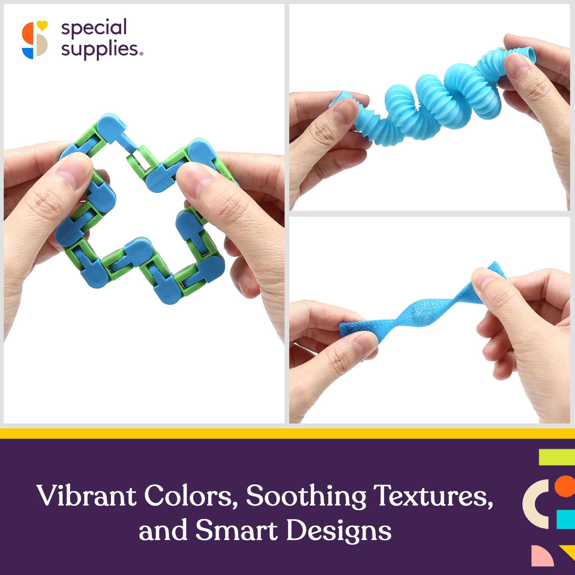30-Piece Fidget Toy Pack for Kids - Stress Relief Sensory Toys with Squishy Balls, Fun Tubes, Squeeze Pets & Stretchy Strings - Perfect for ADHD, Autism, Anxiety Relief & Classroom Focus