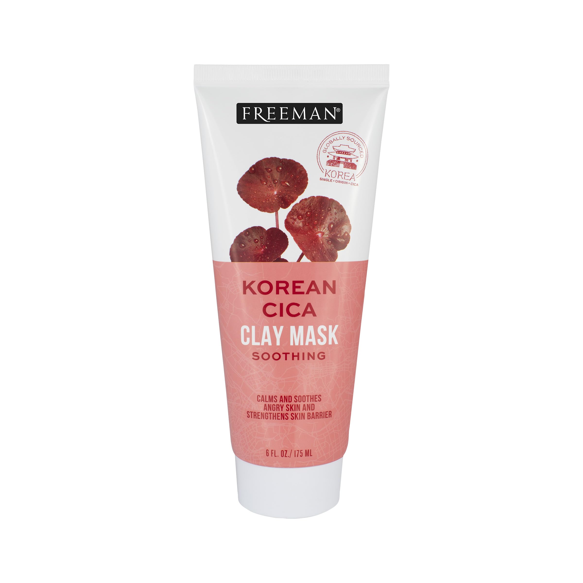 Freeman Exotic Blends Soothing Korean Cica Clay Facial Mask - 6 fl.oz (175mL) for Deep Cleansing & Pore Minimizing | Perfect for Sensitive Skin & Post-Workout Recovery