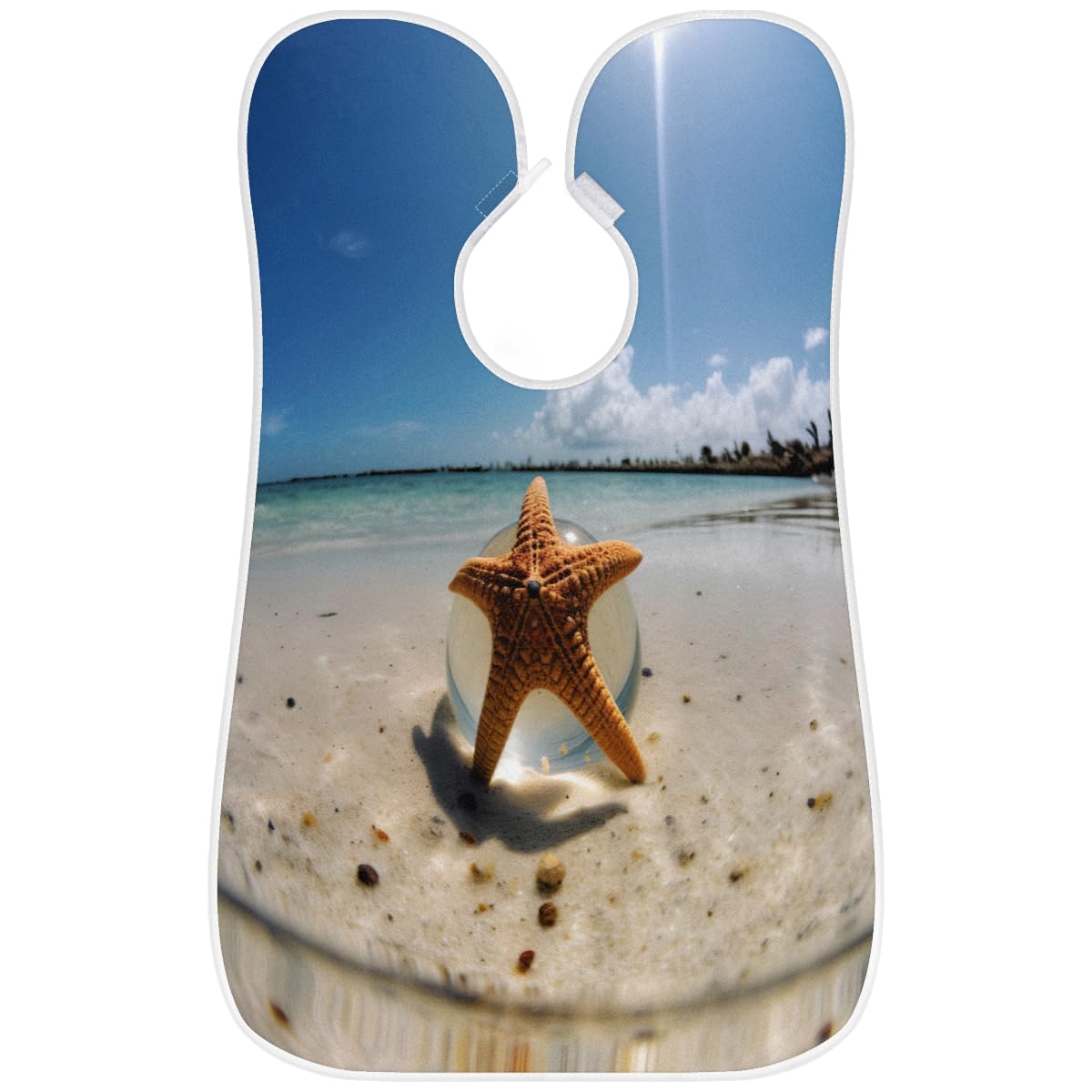 Starfish Beach Summer Beard Shaving Bib for Men & Women - Waterproof Hair Dye Apron, Makeup Cape & Barber Accessories - Sink Hair Catcher for Beard Trimming & Haircut - Perfect Salon Tool & Gift for Barbers & Stylists (Great for Home Haircuts, Salon Use & DIY Beauty Treatments)