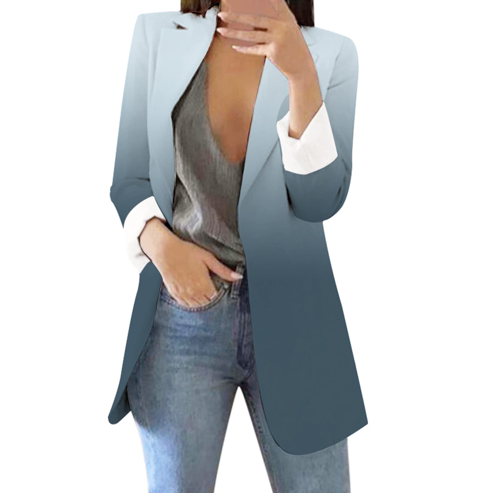 Women's Printed Cardigan Suit - Long Sleeve Lapel Business Blazer for Office & Winter Wear | Formal Work Attire, Professional Outfits for Women