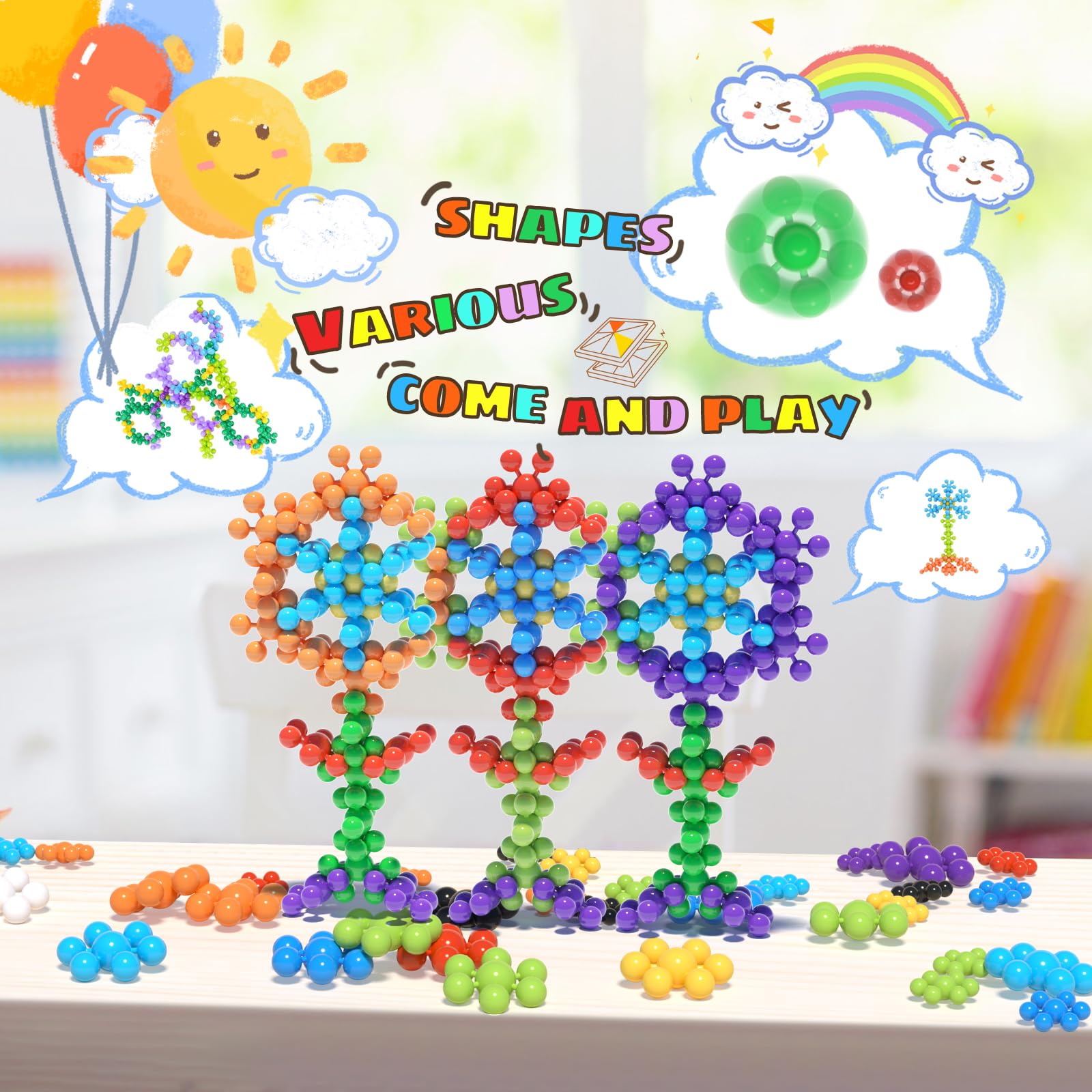 STEM Educational Building Blocks Toy for Kids Ages 3+ | 300Pcs Interlocking Plastic Discs | Safe, Soft Round Design | Preschool Learning Toys | Classroom Supplies | Creative Construction Play for Boys & Girls | Perfect for Home, School & Daycare Activities