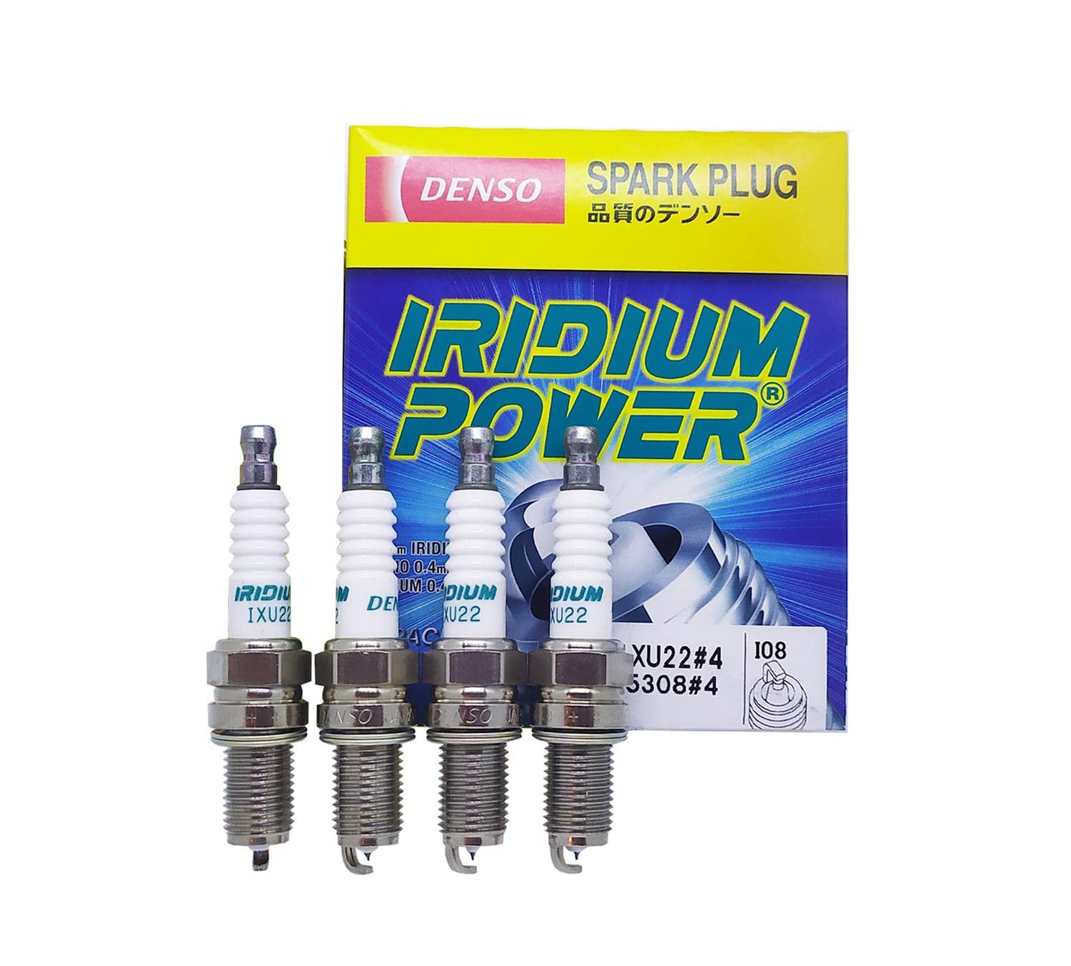 DENSO Iridium Power Spark Plugs IXU22 (4-Pack) - High Performance Spark Plugs for Cars, Trucks & SUVs - Ideal for Daily Commuting & Long Road Trips