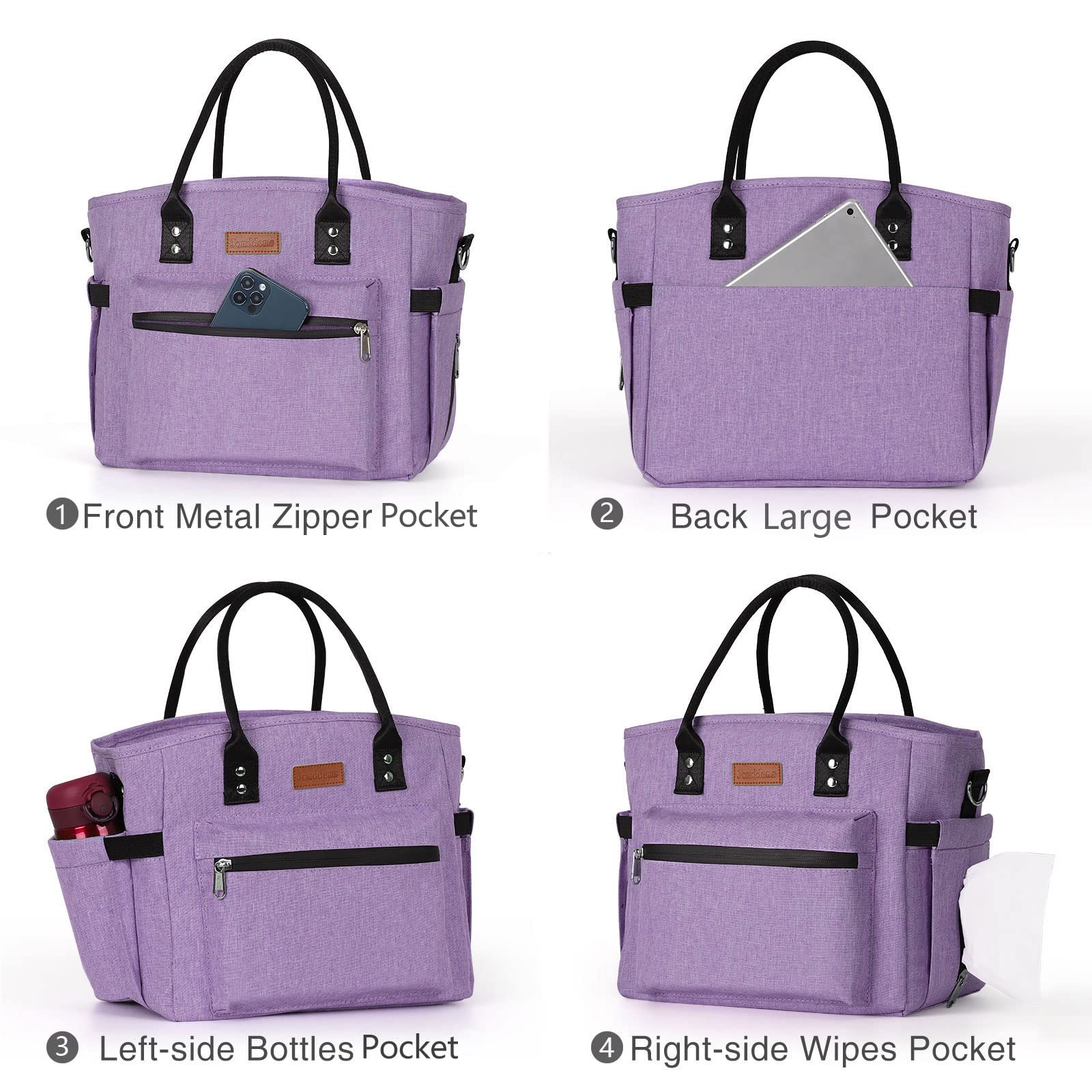 Insulated Lunch Bag for Women & Men - Adjustable Shoulder Strap, Large Reusable Cooler Tote for Office, Work, Picnic, Beach & Outdoor Activities - Perfect for Meal Prep, School Lunch & Travel