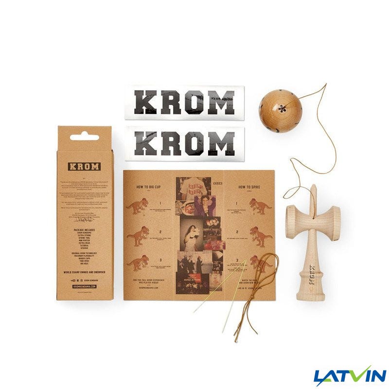 Krom Kollege Kendama - Traditional Japanese Skill Toy for Hand-Eye Coordination & Tricks - Perfect for Kids, Beginners & Advanced Players - Great for Stress Relief, Focus Training & Fun Indoor/Outdoor Play
