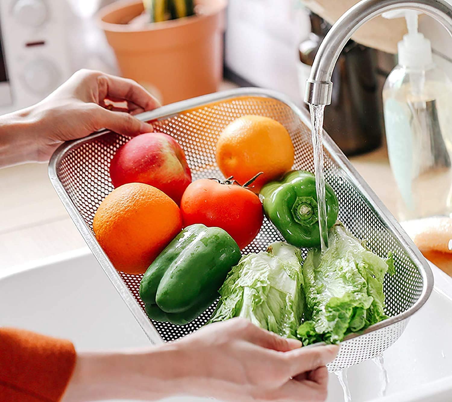 Stainless Steel Kitchen Utensil Drying Rack - Rectangle Mesh Dishwasher Basket for Silverware, Chopsticks & Tools (30x20x6cm) | Space-Saving Sink Organizer & Dish Drying Rack for Compact Kitchens