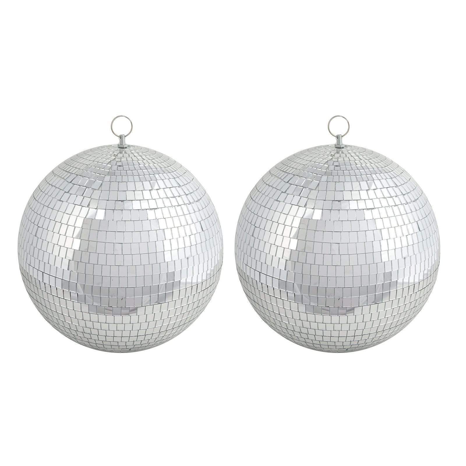 2 Pack 10-Inch Wide Glass Mirror Disco Balls - Party Decorations for Home, Wedding, Club & Dance Events - Sparkling Hanging Ornaments for Ceiling Decor