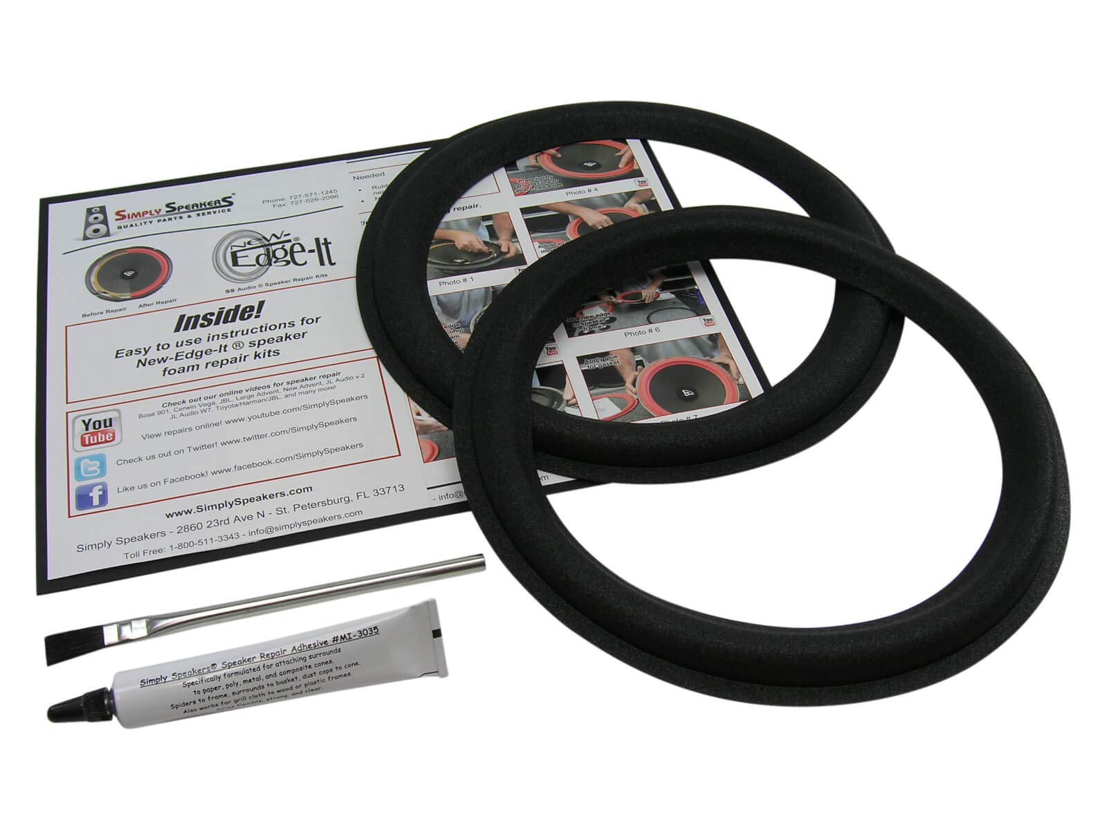 Boston Acoustics 10 Inch Square Frame Woofer Repair Kit FSK-1028 (Pair) - Perfect for Home Theater and Car Audio System Upgrades