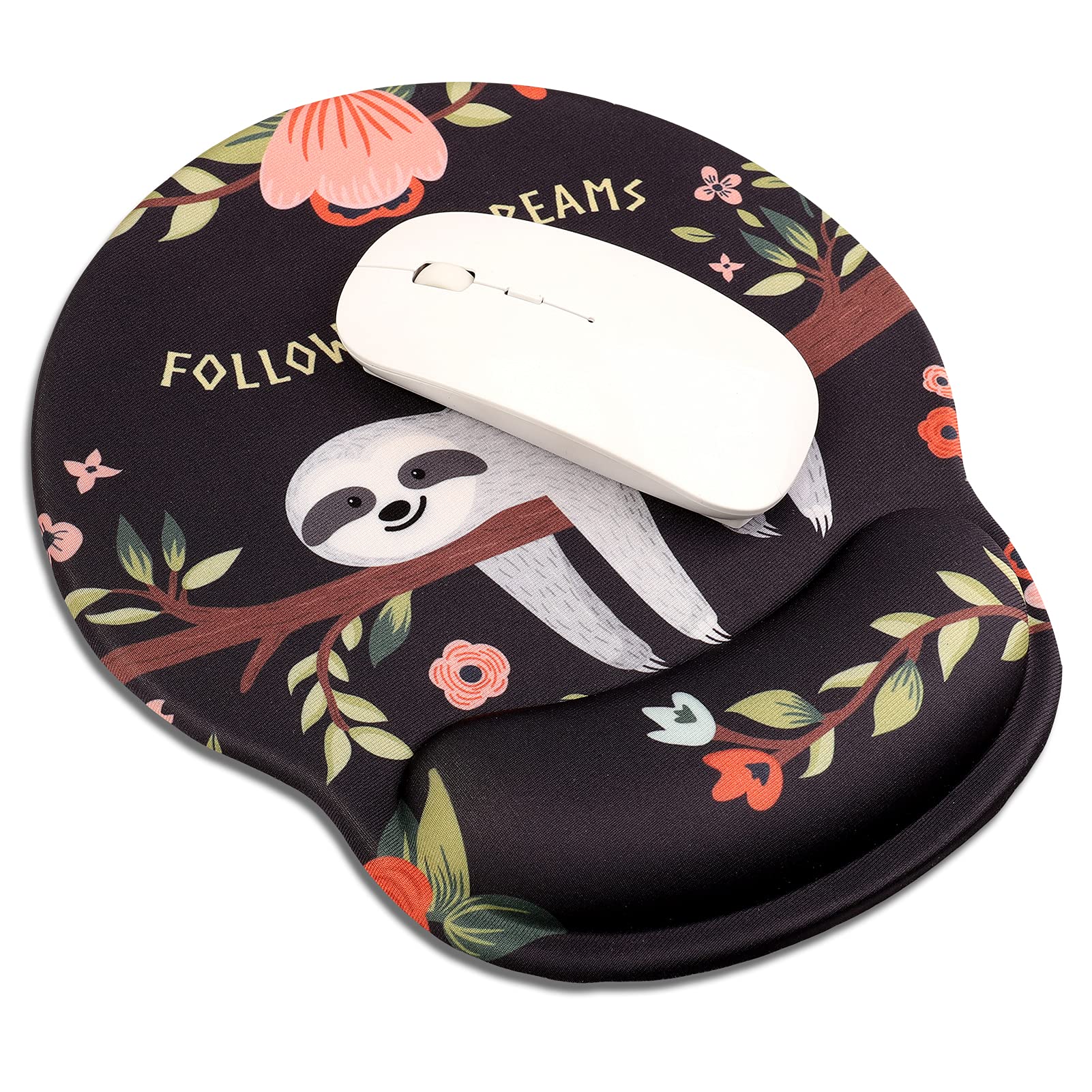 AOKSUNOVA Ergonomic Mouse Pad with Wrist Support - Comfortable Gel Cushion for Computer, Gaming & Office Work - Reduce Wrist Pain & Fatigue During Long Hours of Typing or Gaming