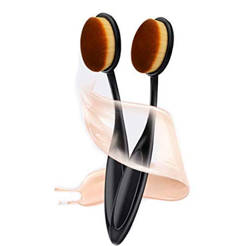 Belicia 2-Piece Professional Oval Loose Powder & Foundation Makeup Brush Set - Perfect for Blending Liquid, Cream & Powder Cosmetics | Ideal for Contouring, Highlighting & Flawless Finish Makeup Application