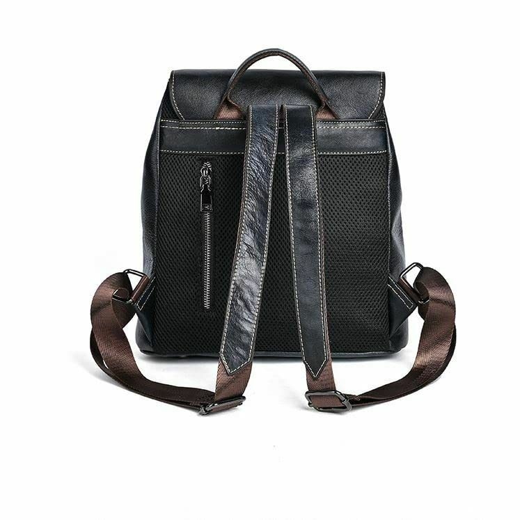 Genuine Leather Backpack for Women & Men - Stylish Unisex Satchel Purse, Travel Bag, School Backpack, Tote & Bucket Bag (Dark Grey) - Perfect for Work, College & Outdoor Adventures