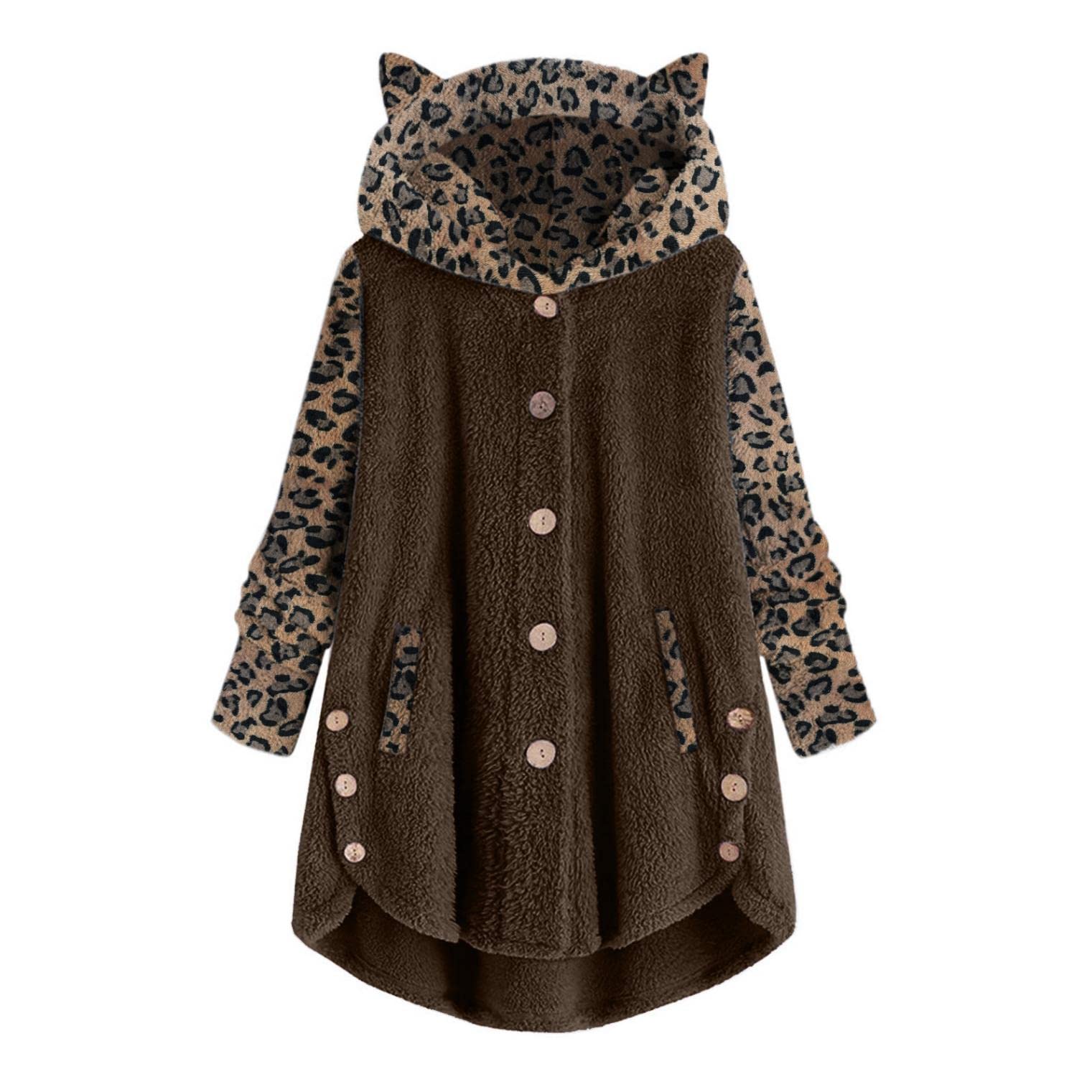 Women's Winter Coats & Plush Hooded Cardigan Sweaters - Long Sleeve Button Up Hoodies with Pockets for Fall & Winter | Cozy Outerwear for Casual Outings, Work & Travel