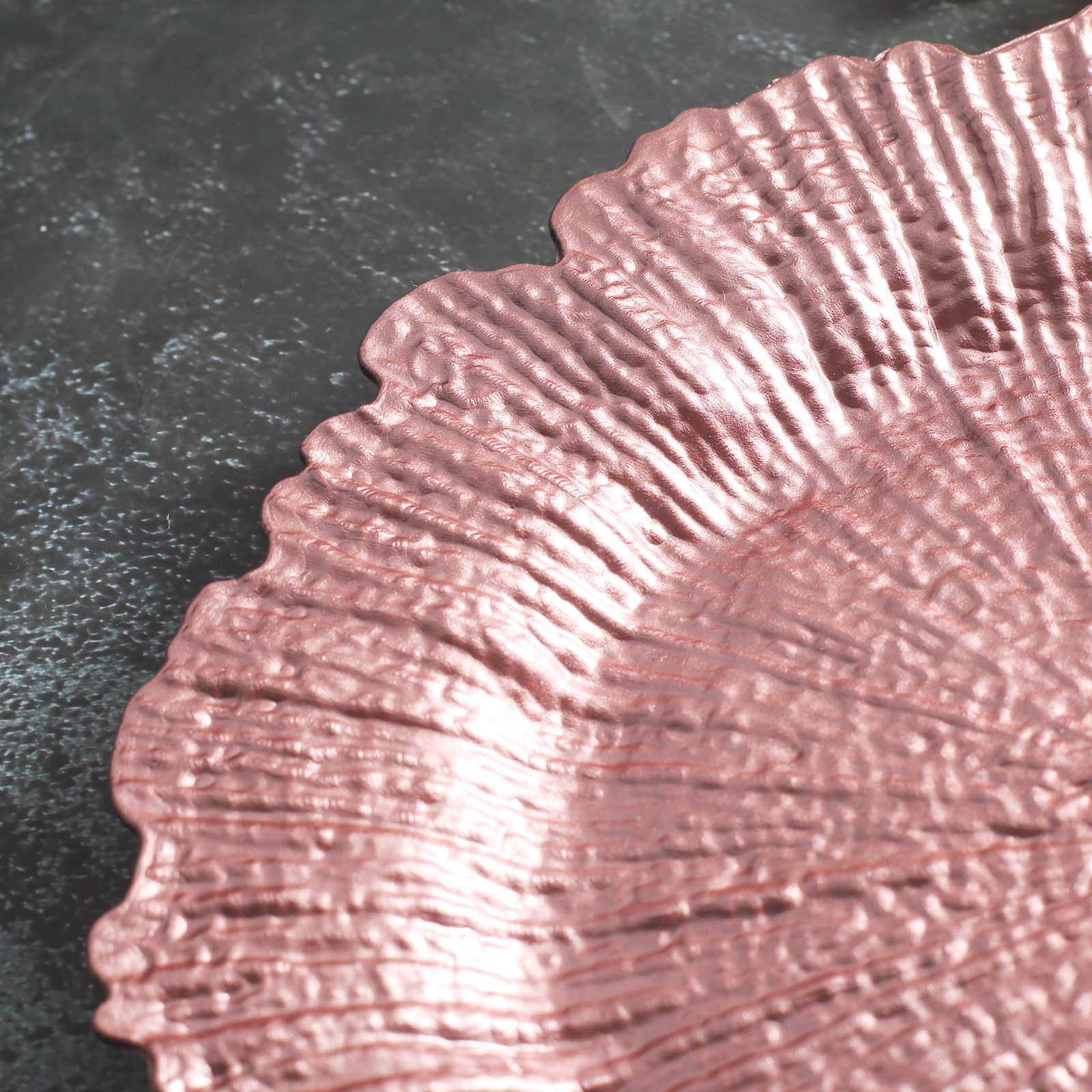 Tiger Chef 12-Pack Pink Reef Charger Plates - Elegant Decorative Plate Chargers for Weddings, Parties & Formal Dining - Premium Dinner Plate Enhancers for Stylish Table Settings