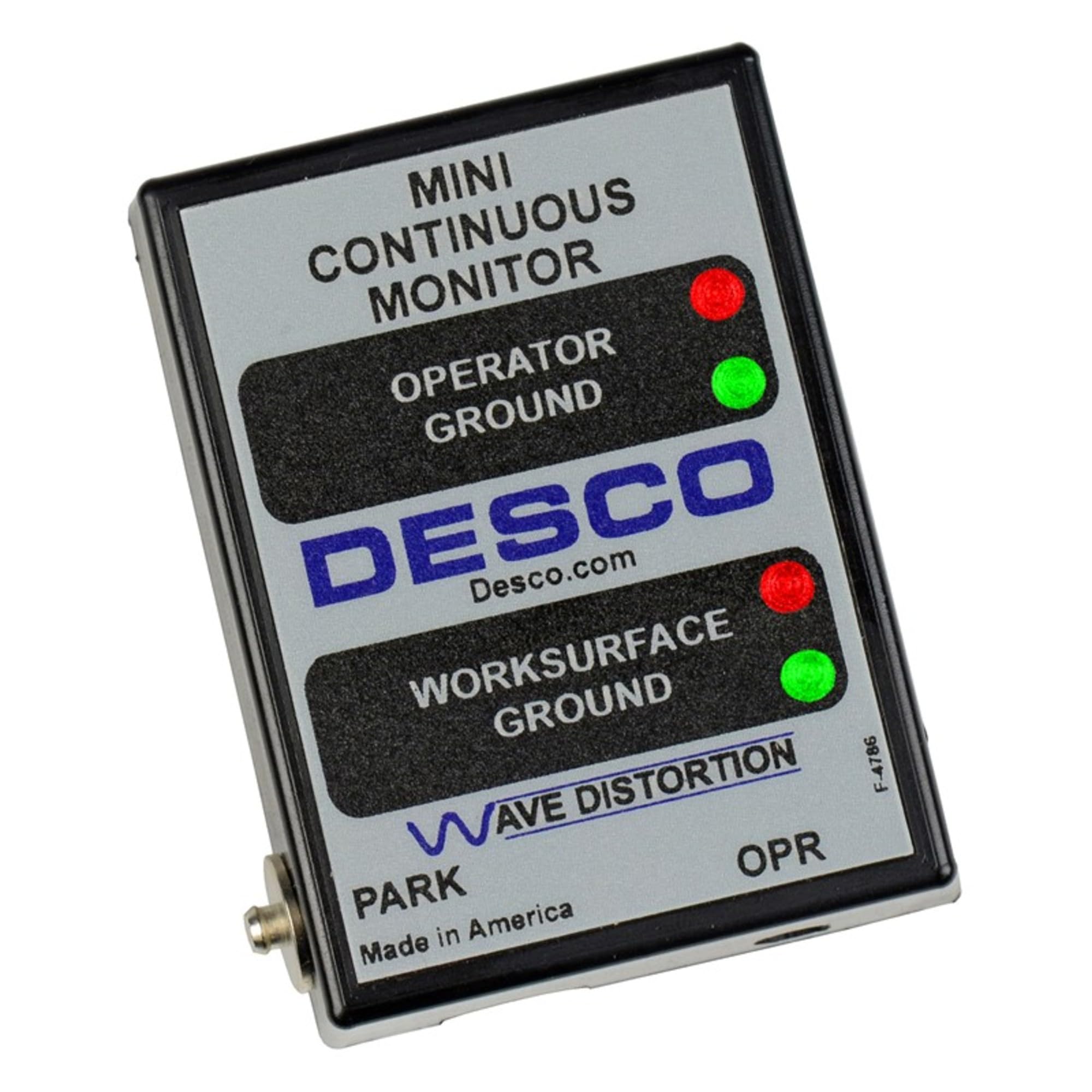 Desco 19239 Mini Continuous ESD Monitor with North American Plug - Ideal for Electronics Workbench, Lab, and Manufacturing ESD Protection