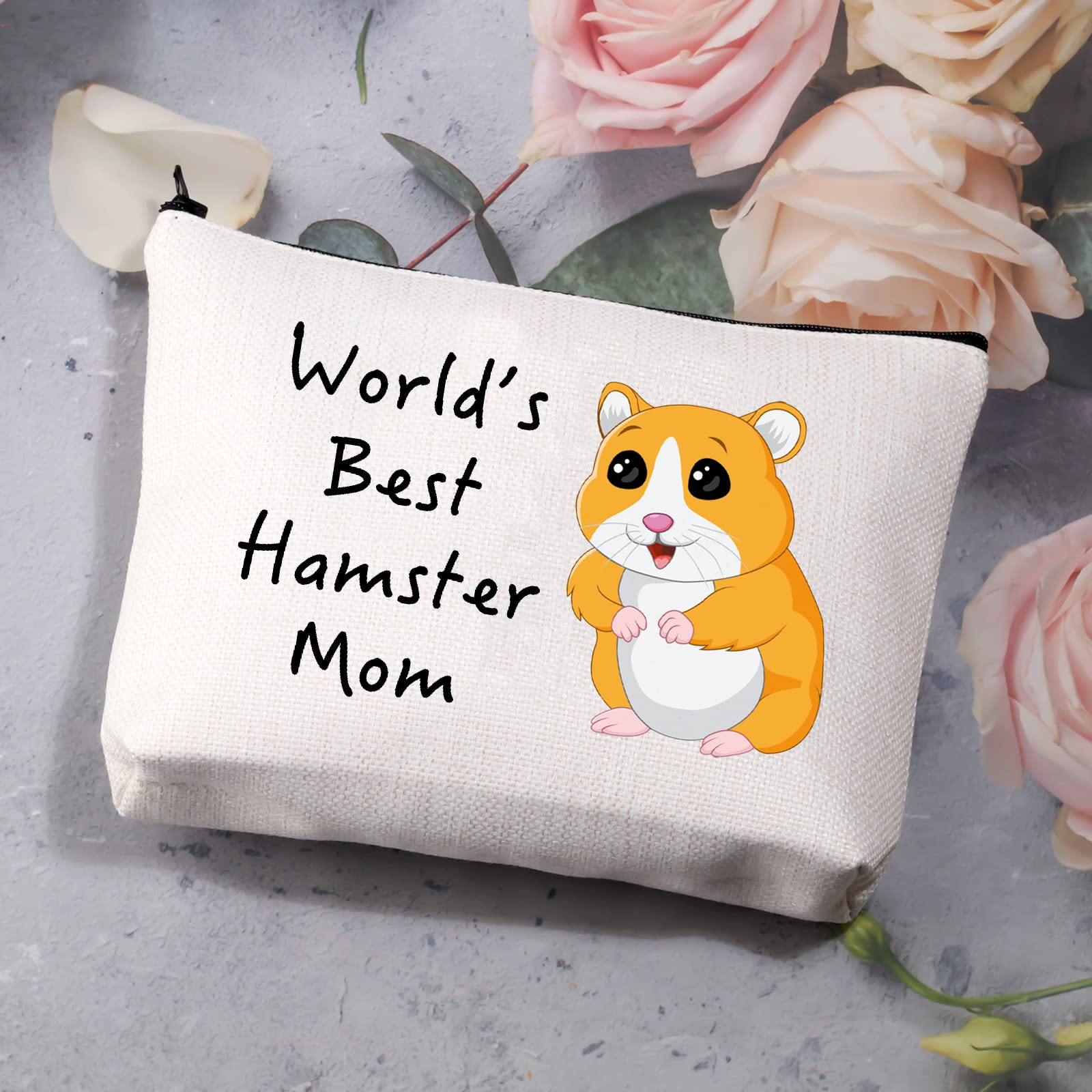 BDPWSS Cute Hamster Makeup Bag - Perfect Gift for Hamster Lovers & Hamster Moms | Durable Cosmetic Organizer for Travel, School & Daily Use