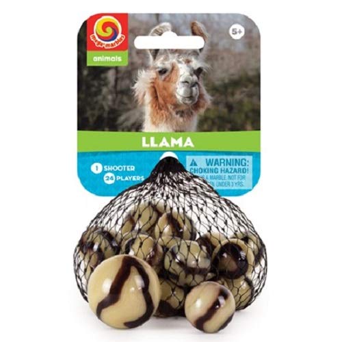 Premium Mega Marbles Marble Net - Llama Design | Includes 1 Shooter Marble & 24 Player Marbles | Fun Outdoor & Indoor Game for Kids & Family Gatherings