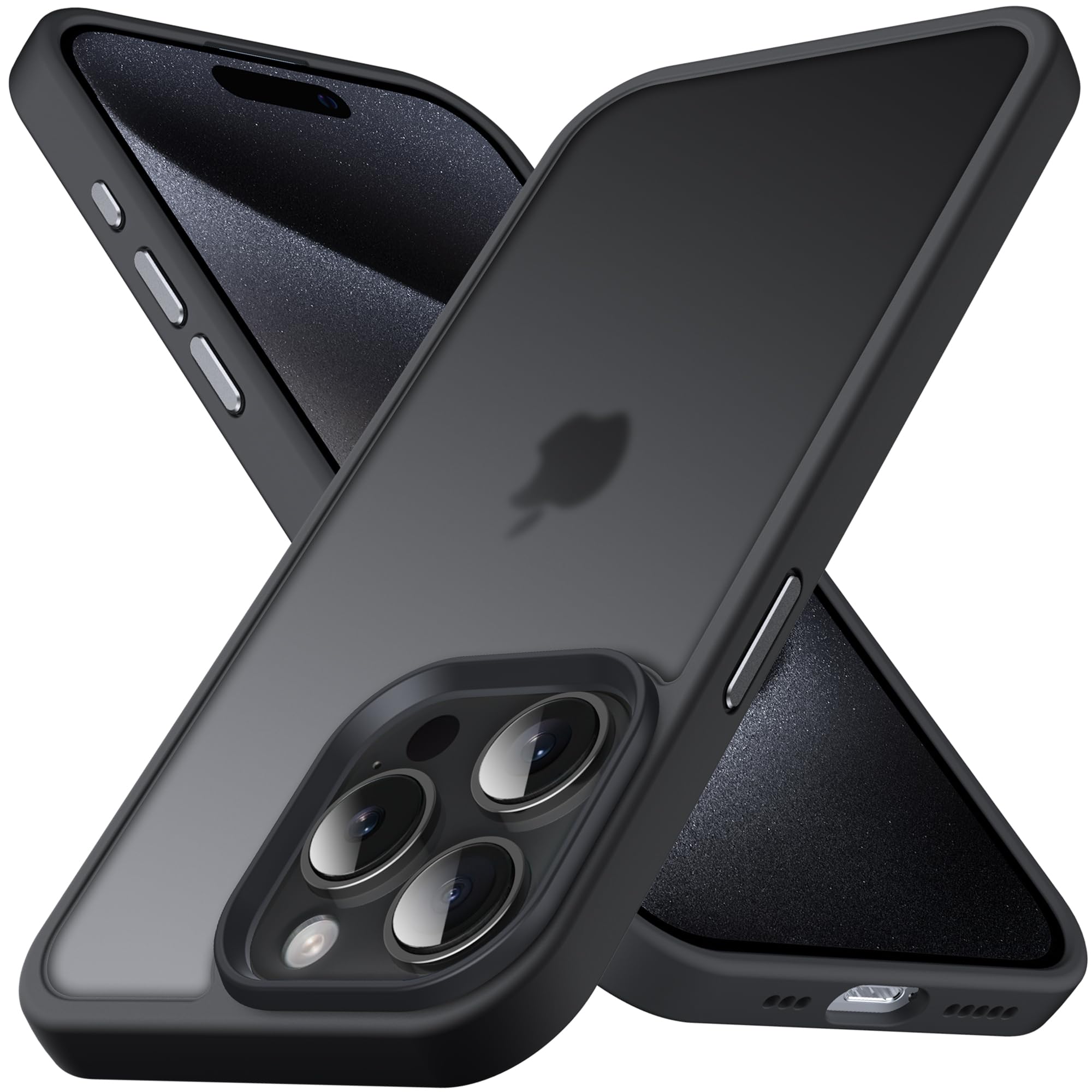 Anqrp iPhone 15 Pro Max Case 6.7 Inch - Anti-Fingerprint, Shockproof, Slim Matte Cover with Super Sensitive Buttons - Perfect for Everyday Protection & Active Lifestyles (Black)
