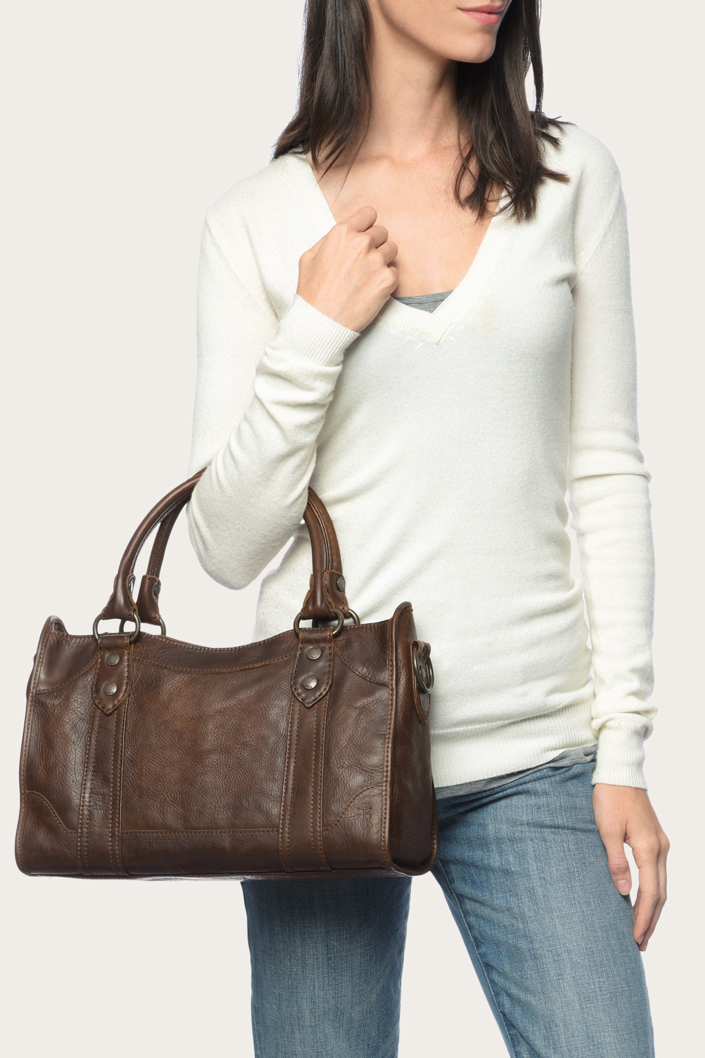 Melissa Genuine Leather Satchel Handbag for Women - Dark Brown - Perfect for Work, Travel & Everyday Use