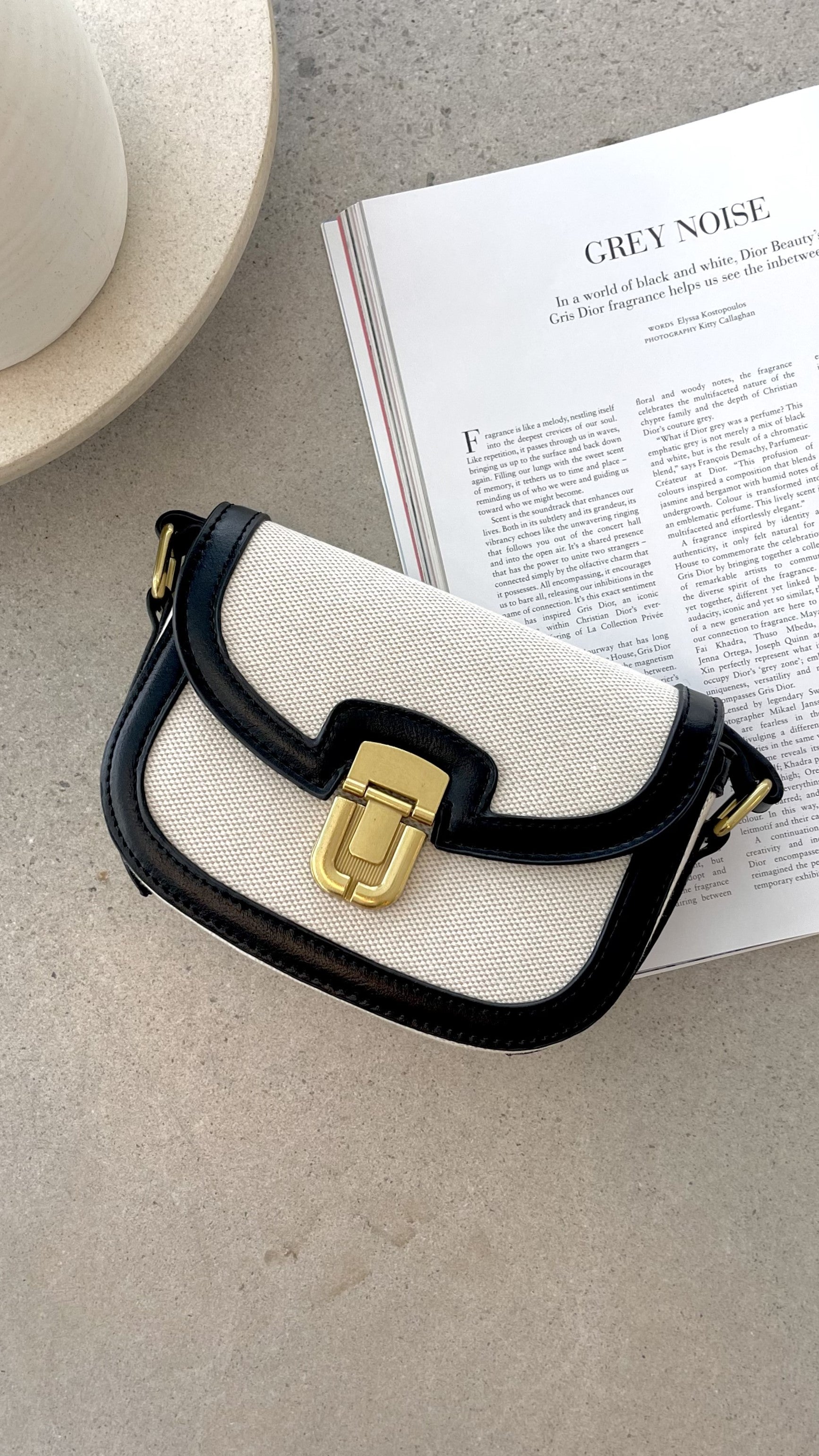 Isobel Fabric Saddle Crossbody Bag for Women - Stylish Black Leather Shoulder Purse - Perfect for Work, Travel & Everyday Use