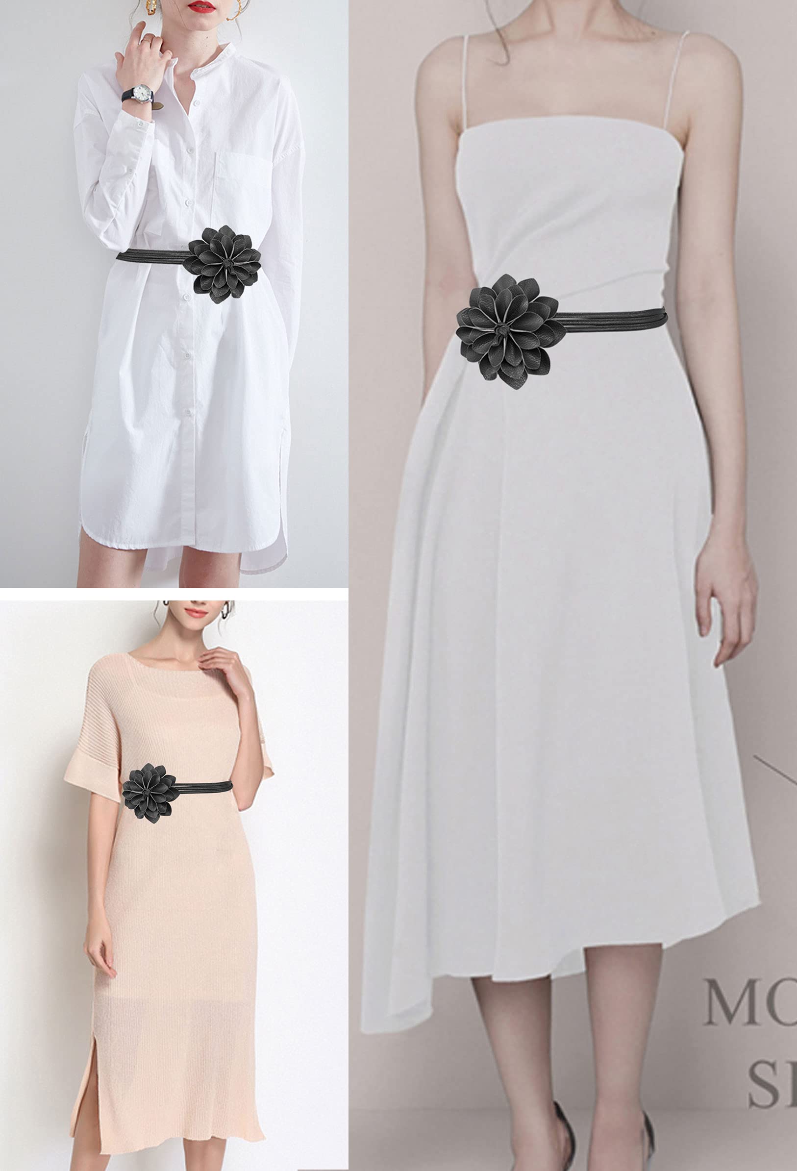TeeYee Women's Floral Waist Chain - Elegant Wedding Belt for Dresses, Rope & Skinny Waistbands | Perfect for Bridal, Prom & Formal Occasions