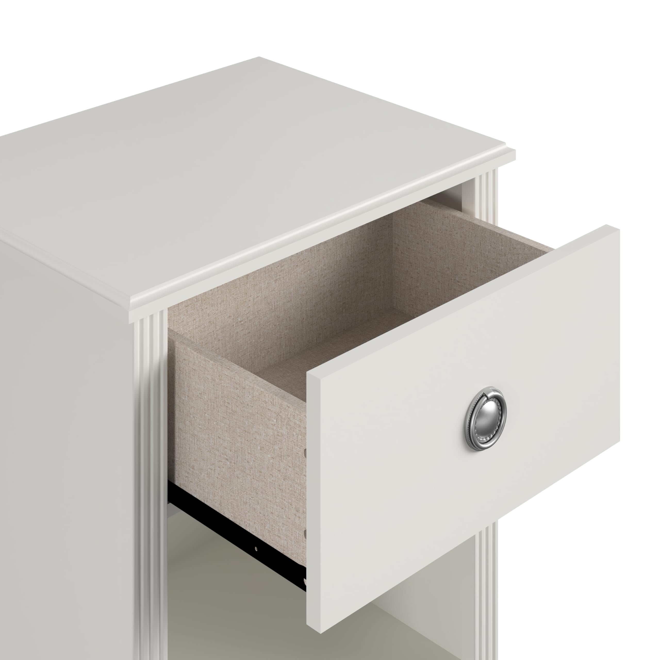 Little Seeds Rowan Valley Arden 1-Drawer White Kids Nightstand - Perfect for Bedroom, Nursery & Playroom Storage