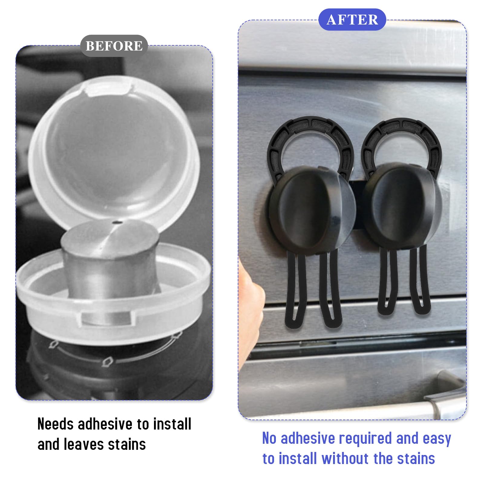 5-Pack Gas Stove Knob Locks & Oven Door Safety Covers - Childproof Kitchen Safety Guards to Prevent Kids & Pets from Turning On Stoves - Ideal for Homes with Toddlers & Curious Pets