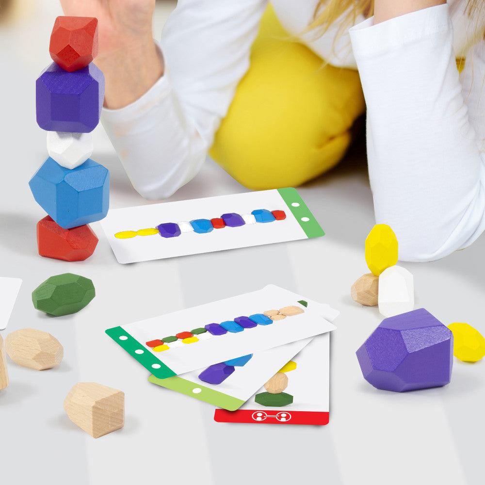 Ambassador Games: Mindful Living Stacking Stones Tower Challenge - Fun Balance Game for Family & Kids - Perfect for Stress Relief, Meditation, and Indoor Party Activities
