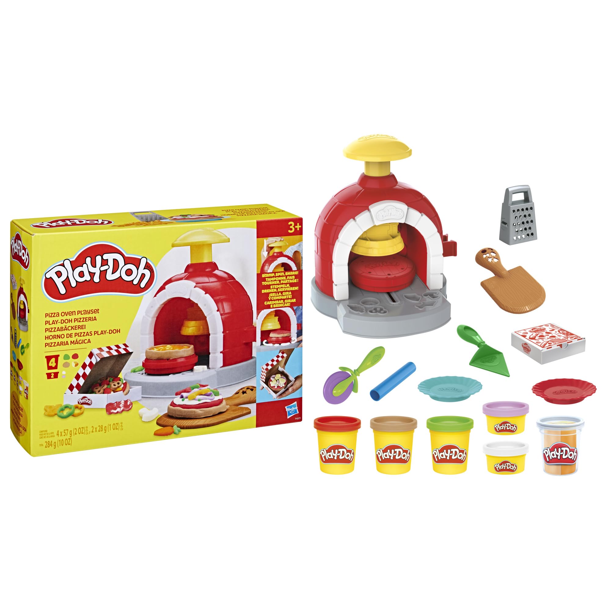 Play-Doh Kitchen Creations Pizza Oven Playset with 6 Cans & 8 Accessories - Fun Pretend Play Cooking Toy for Kids Ages 3+, Great for Preschool Learning, Classroom Activities & Creative Playtime