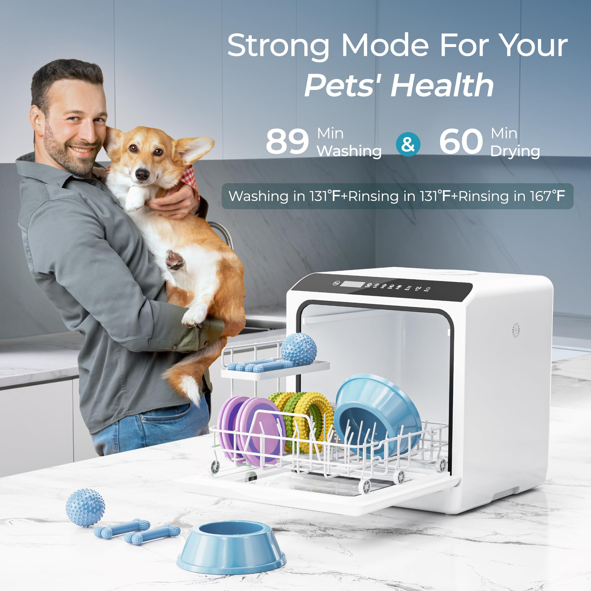 EUHOMY Mini Portable Countertop Dishwasher - Compact Tabletop Dishwasher with 5L Built-in Water Tank, 6 Wash Modes & Baby Care Function - Ideal for Apartments, RVs, Dorms & Small Kitchens - No Plumbing Needed (Perfect for Studio Living, Camping & Tiny Homes)