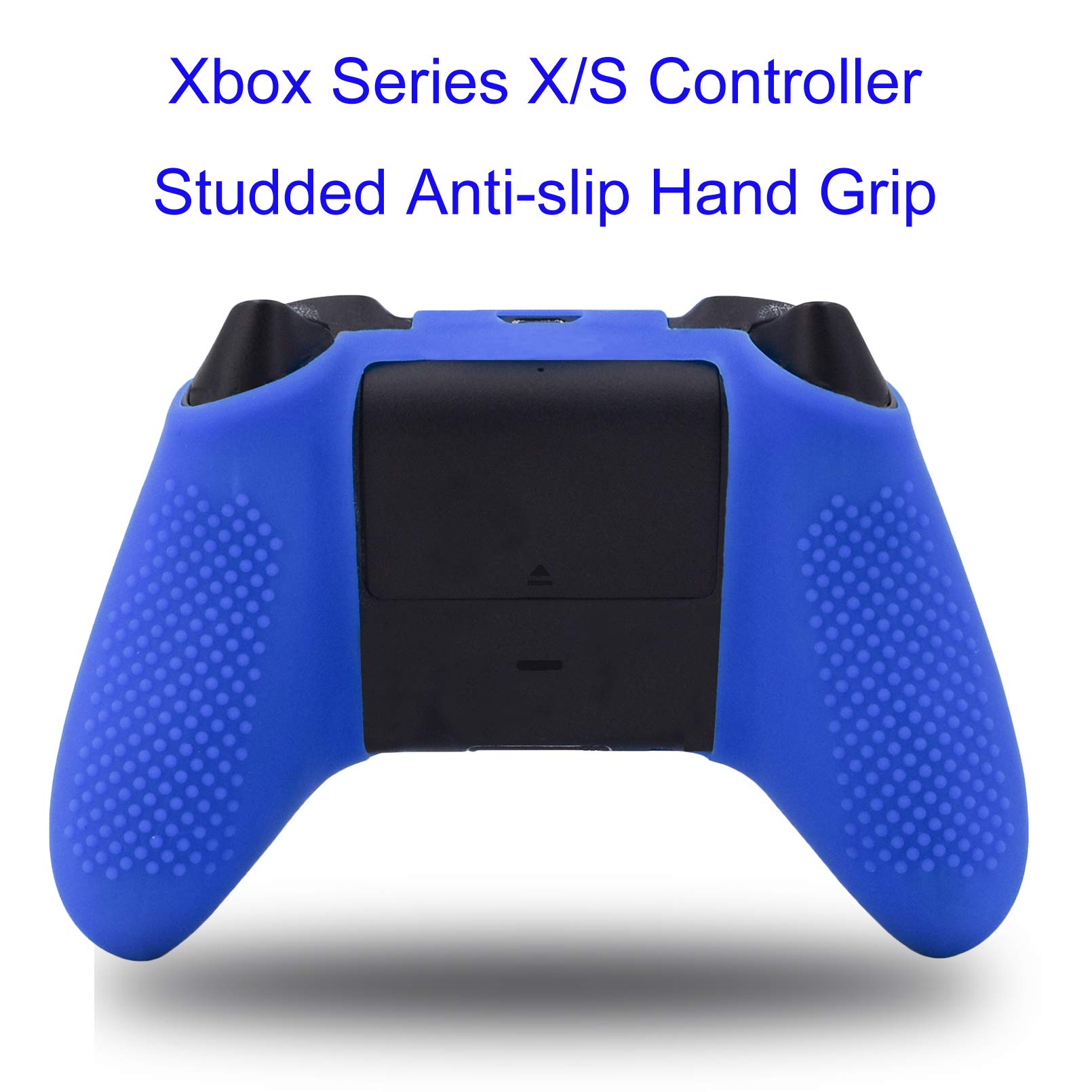 Hikfly Non-Slip Silicone Controller Cover for Xbox Series X/S - Protective Skin Grip Case with 8 Thumb Grips (Blue & Red) - Perfect for Gaming, Travel & Long Play Sessions