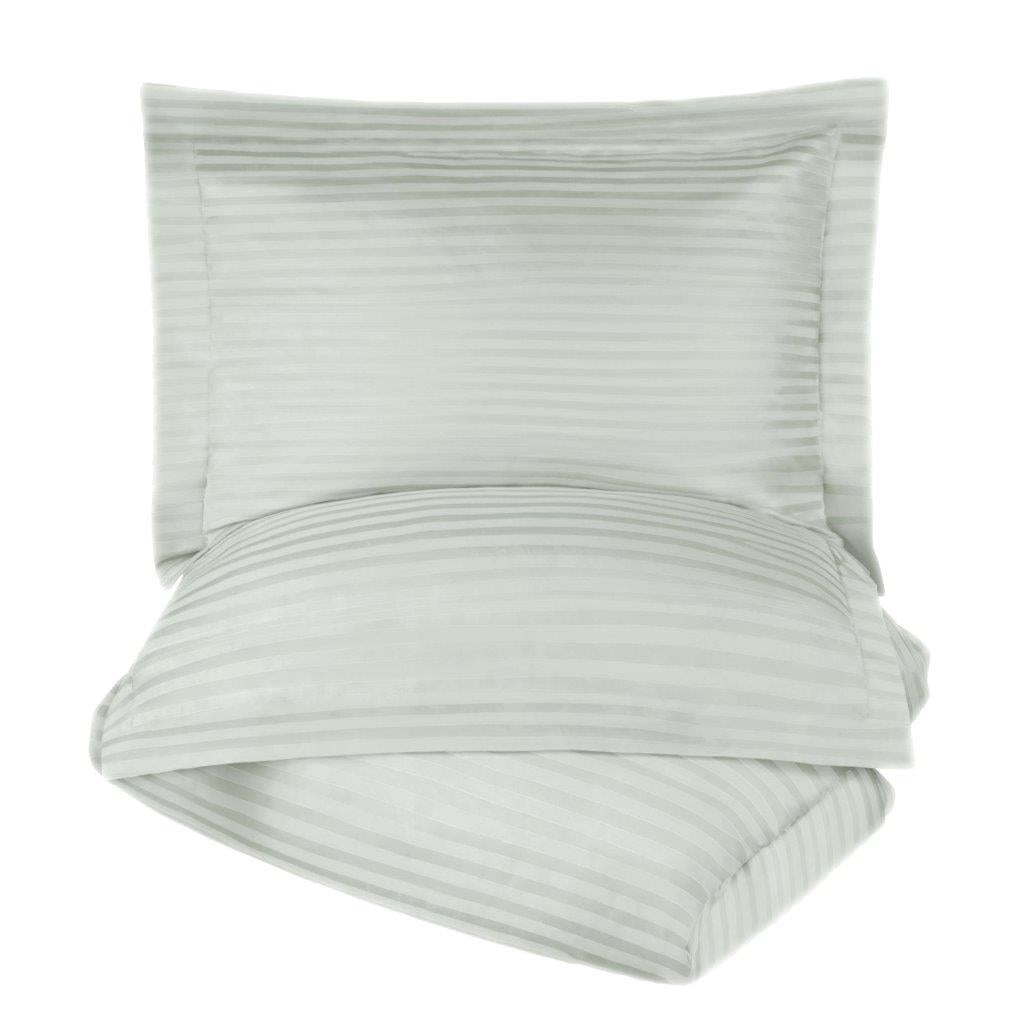 Luxury Egyptian Cotton 600 Thread Count Duvet Cover Set - Queen Size, Striped Design for Bedroom Decor | Soft & Breathable Bedding Set for Hotels, Guest Rooms & Master Bedrooms