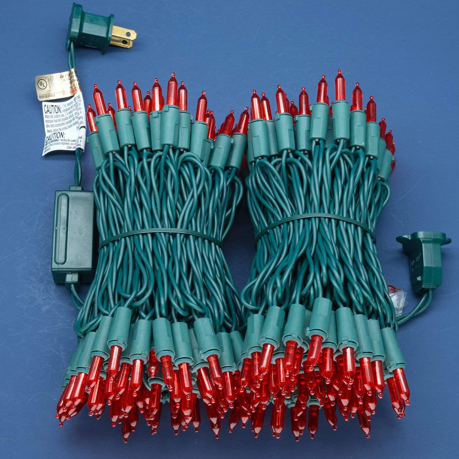 200 Count Red LED Christmas Lights - 66 ft Green Wire UL Certified Commercial Grade Holiday String Light Set for Indoor & Outdoor Decorations, Parties, and Festive Events