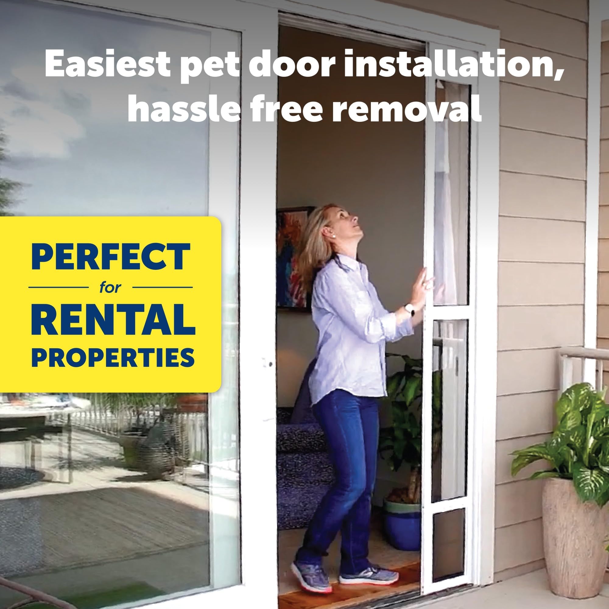 PetSafe Sliding Glass Pet Door for Small Dogs & Cats - Easy DIY Installation, No Door Cutting Required - Perfect for Apartments, Rentals & Homes - Keep Your Pets Happy & Safe Indoors/Outdoors