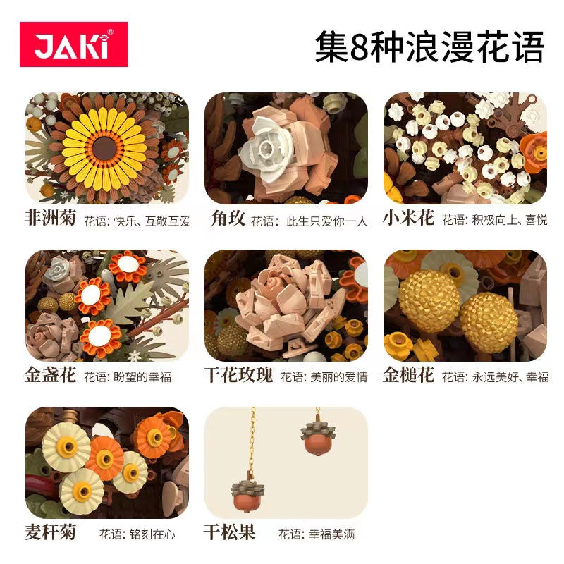 Nordic Art Wall Flower - JAKI JK2511 Handmade Floral Wall Decor for Home & Office, Perfect for Living Room, Bedroom, and Wedding Decorations