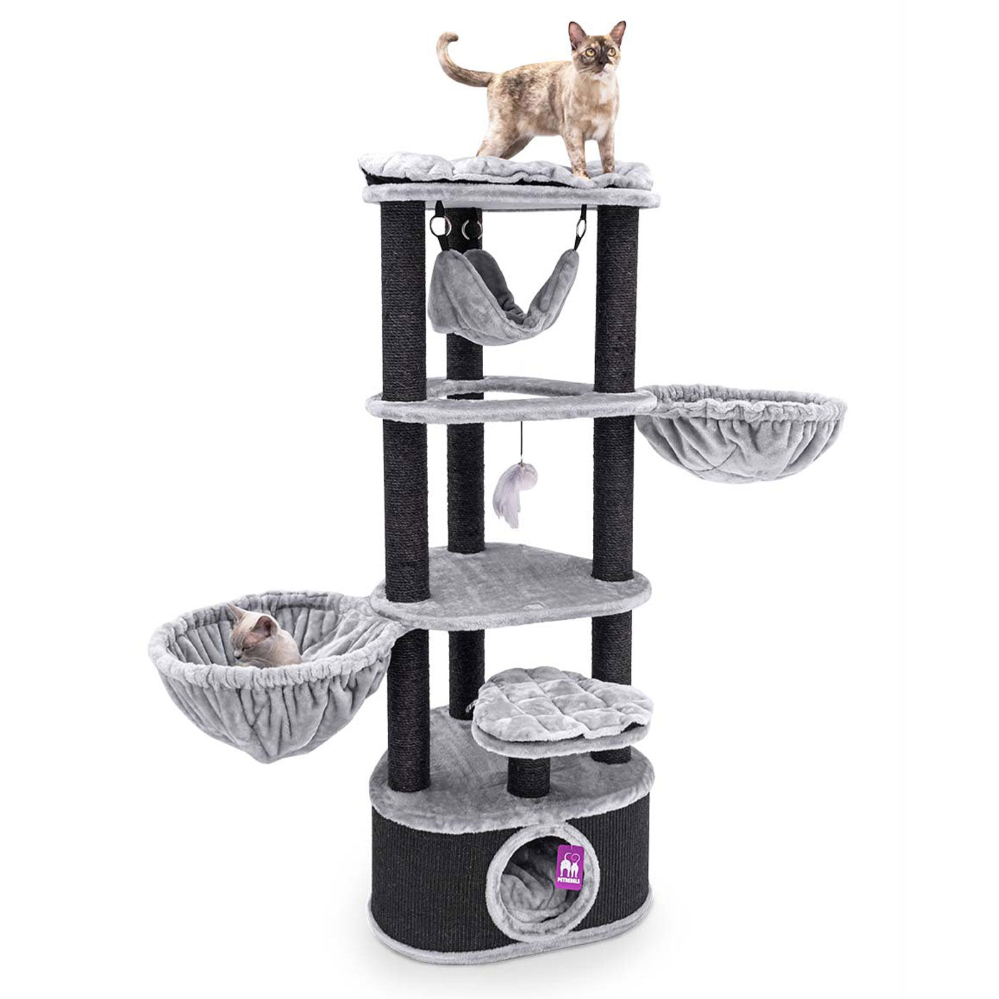 Premium 160cm Cat Tree for Large Cats - Kings & Queens Catharina Cat Tower with Scratching Posts & Perches - Perfect for Indoor Play, Climbing & Relaxation