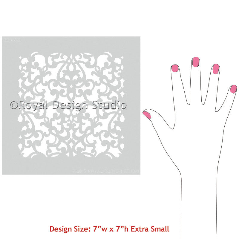 Donatella Damask Craft Stencil - Reusable DIY Painting Template for Walls, Furniture & Fabric - Perfect for Home Decor, Scrapbooking & Wedding Projects