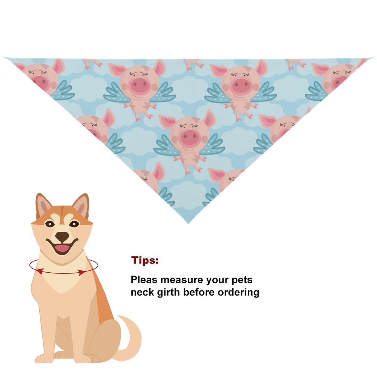 Cute Pink Piglets Dog Bandanas - Adjustable Pet Scarf Bibs for Small Medium Large Dogs & Cats - Perfect Christmas Thanksgiving Gift for Pets - Great for Holiday Photos & Family Gatherings