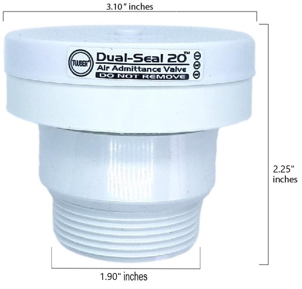 1-1/2 Inch Tuuber Air Admittance Valve (6 Pack) with Trap Assembly Kit - Plumbing Ventilation Solution for Sinks, Showers & Washing Machines - Prevent Sewer Gases & Maintain Drain Flow