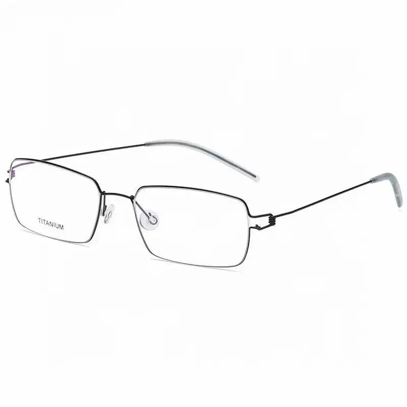 Aimee Men's Full Rim Square Screwless Titanium Eyeglasses Frame 20913 - Lightweight Durable Glasses for Work, Reading & Everyday Use
