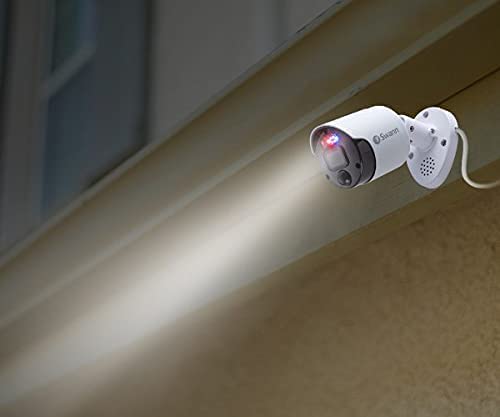 Swann 4K Enforcer™ IP Bullet Security Camera 2 Pack NHD-900BE with Adjustable Red & Blue LED Lights, Built-in Spotlights & Siren - Compatible with Select NVRs for Home & Business Surveillance