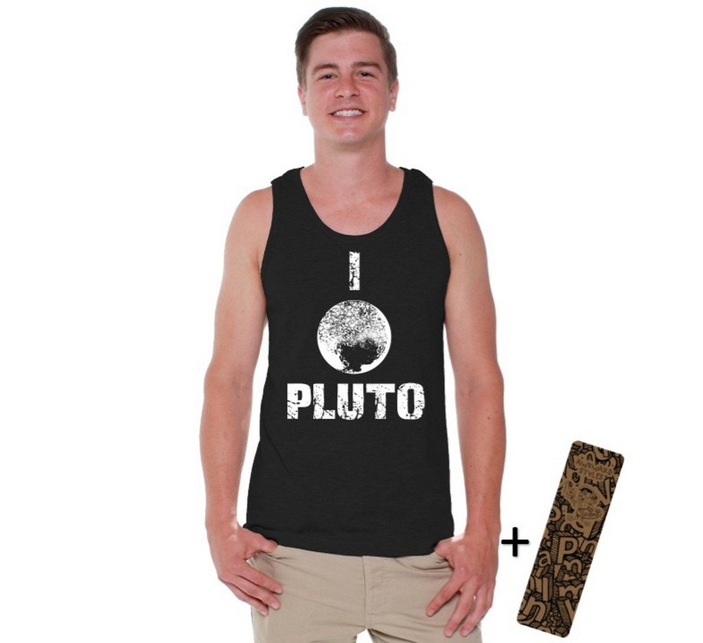 Men's Pluto Solar System Space Planet Graphic Tank Top - Cool Astronomy T-Shirt for Science Lovers | Perfect for Space-Themed Parties, Cosplay & Casual Wear