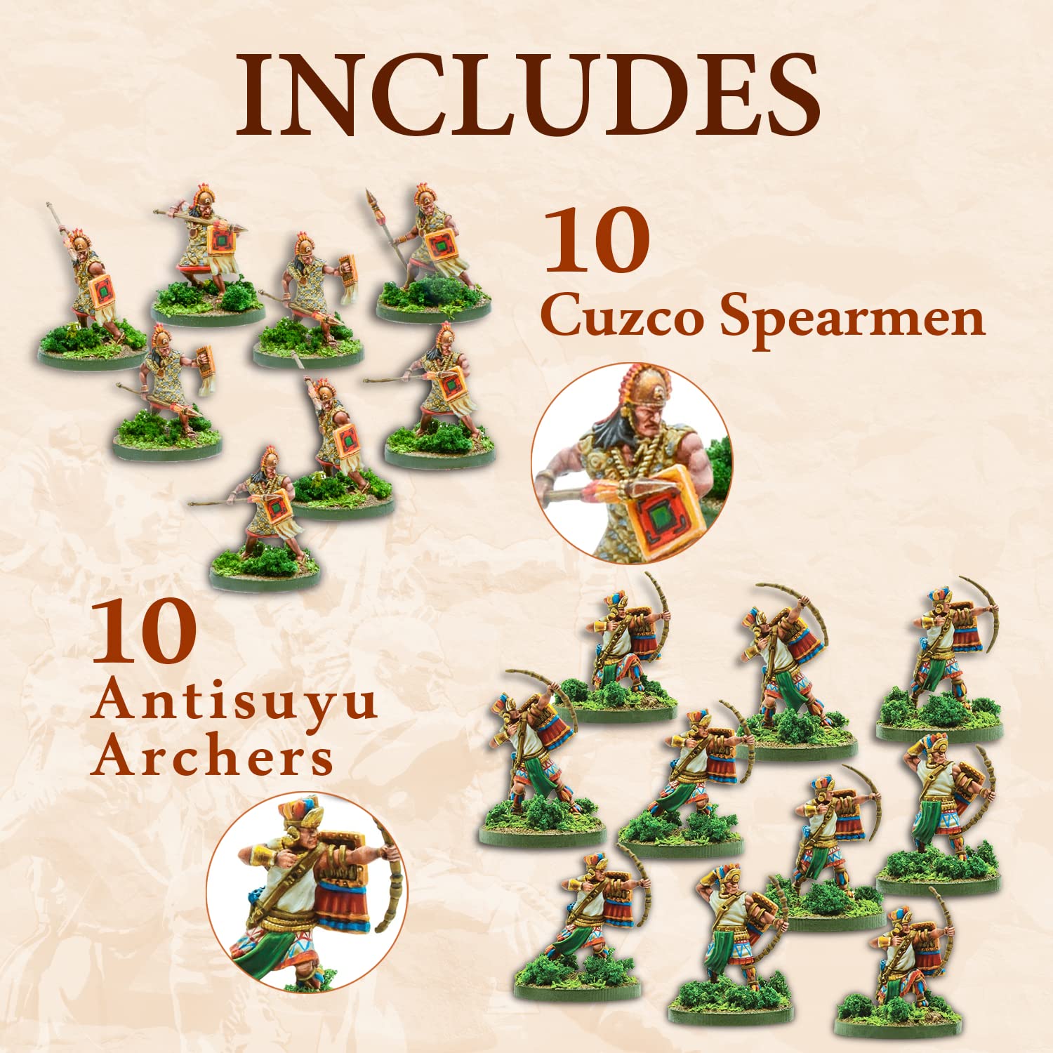Wargames Delivered Mythic Americas - Inca Warband Starter Set | 28mm Fantasy Miniatures for War Games & DND | Tabletop RPG & Battle Scenes by Warlord Games