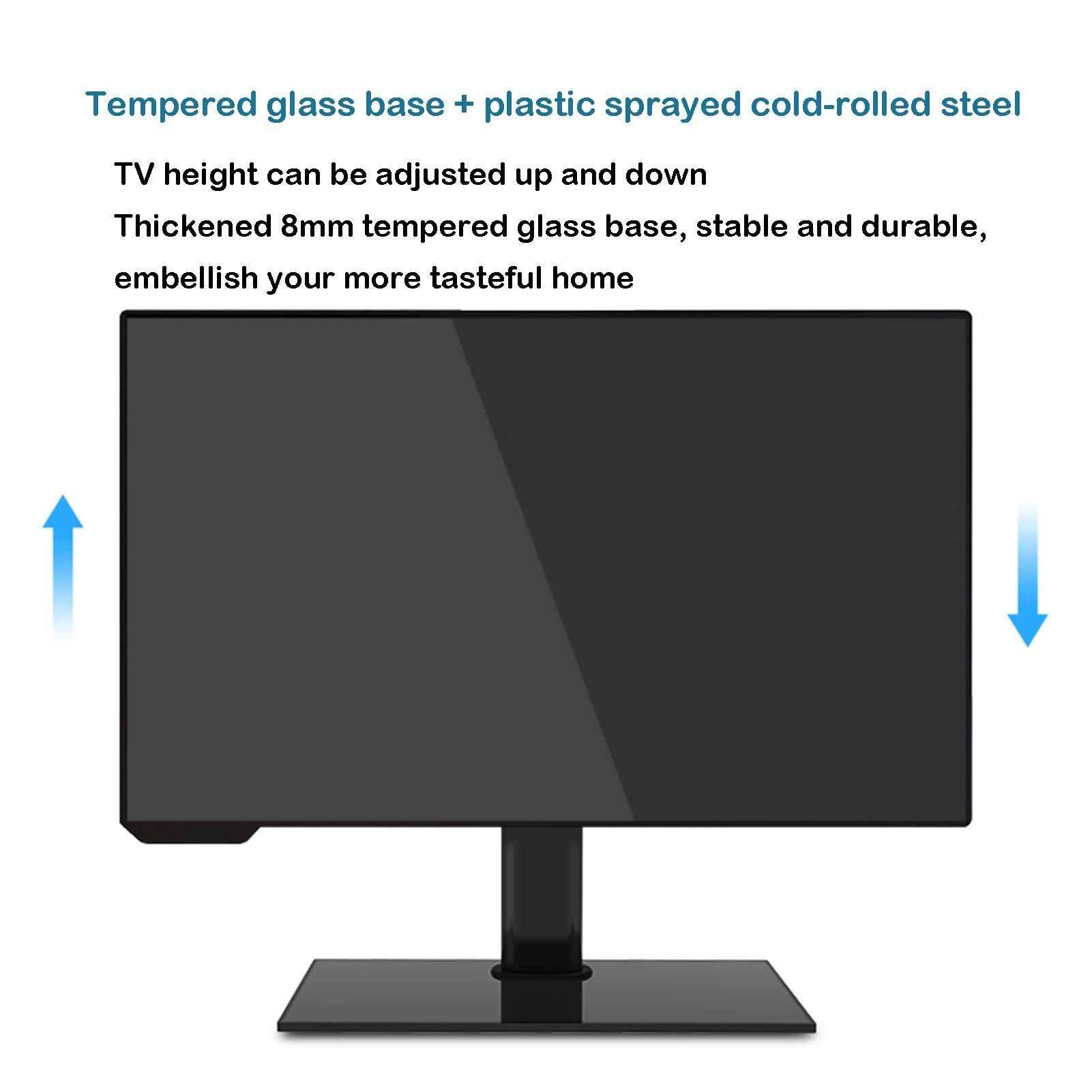 LIU Wall-Mounted and Desktop Dual-Purpose TV Bracket for 32-65 Inch TVs - Height Adjustable with Max VESA 600x400mm - Perfect for Living Room, Bedroom, and Office Setup
