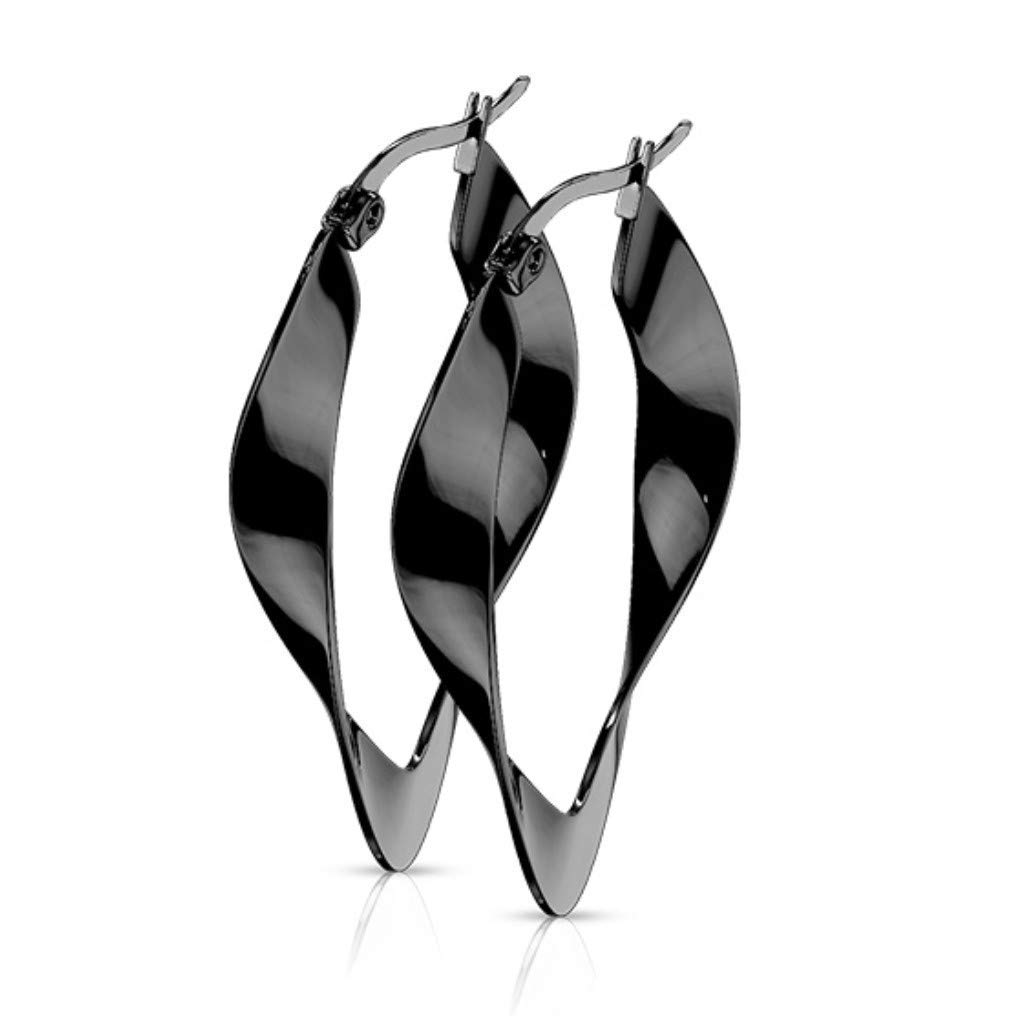 Stainless Steel Twisted Hoop Earrings for Women - Fashion Jewelry Gift
