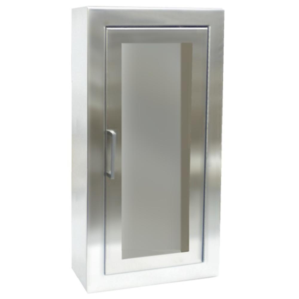 JL Industries 1033F10 Cosmopolitan Fire Extinguisher Cabinet - Full Glass Door with Pull Handle - Wall Mounted for Home, Office & Commercial Safety Use