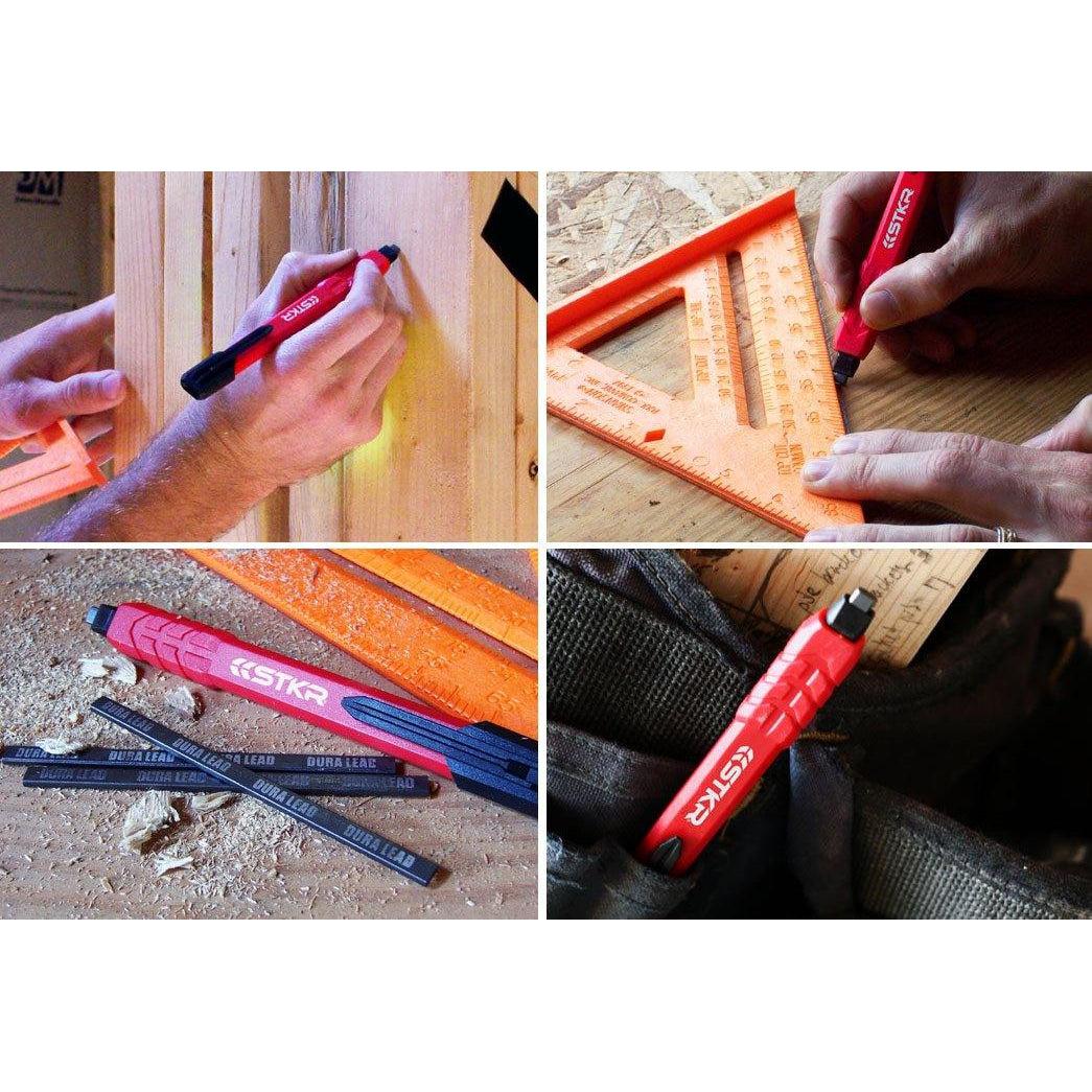 5-Pack Mechanical Carpenter Pencils - Durable Woodworking & Construction Pencils for Professionals - Perfect for Marking, Measuring & DIY Projects