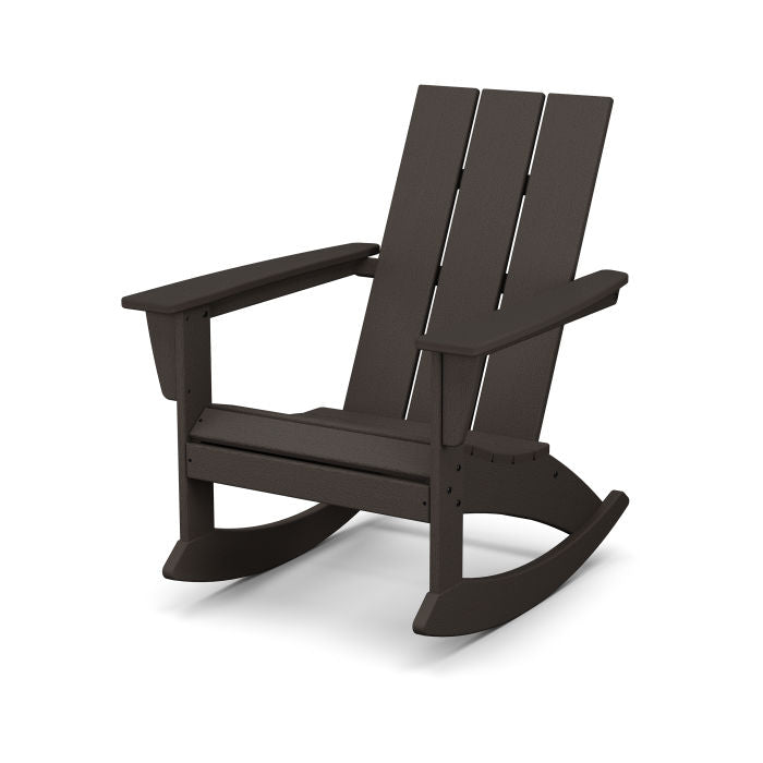 POLYWOOD Modern Adirondack Rocking Chair - Durable Outdoor Furniture for Patio, Garden & Poolside Relaxation | All-Weather Resin Wicker Design | Comfortable Rocking Motion | Perfect for Backyard, Deck or Porch