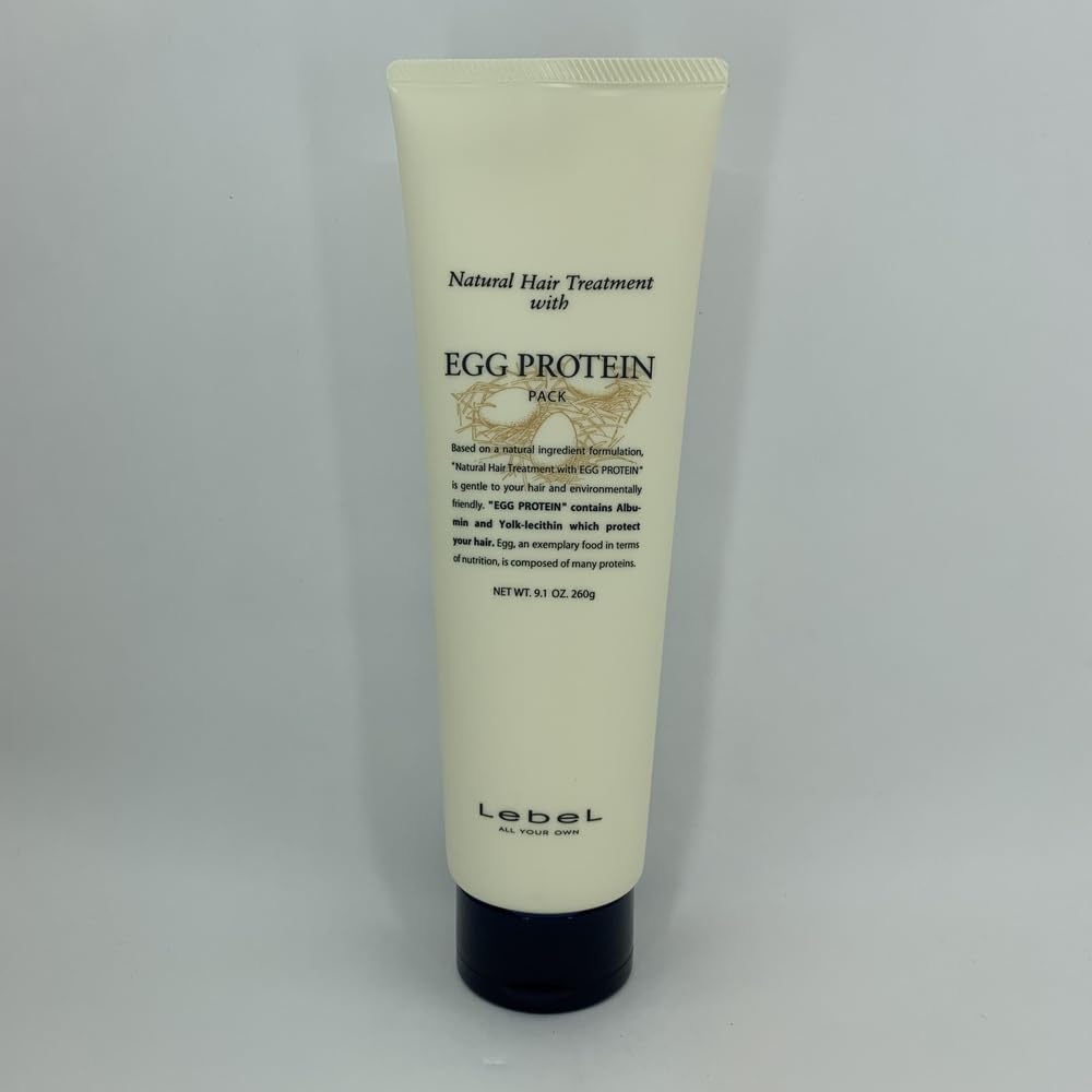 Lebel Cosmetics Natural Egg Protein Hair Treatment Mask - 260g | Deep Conditioning for Dry, Damaged Hair | Salon-Quality Hair Repair at Home